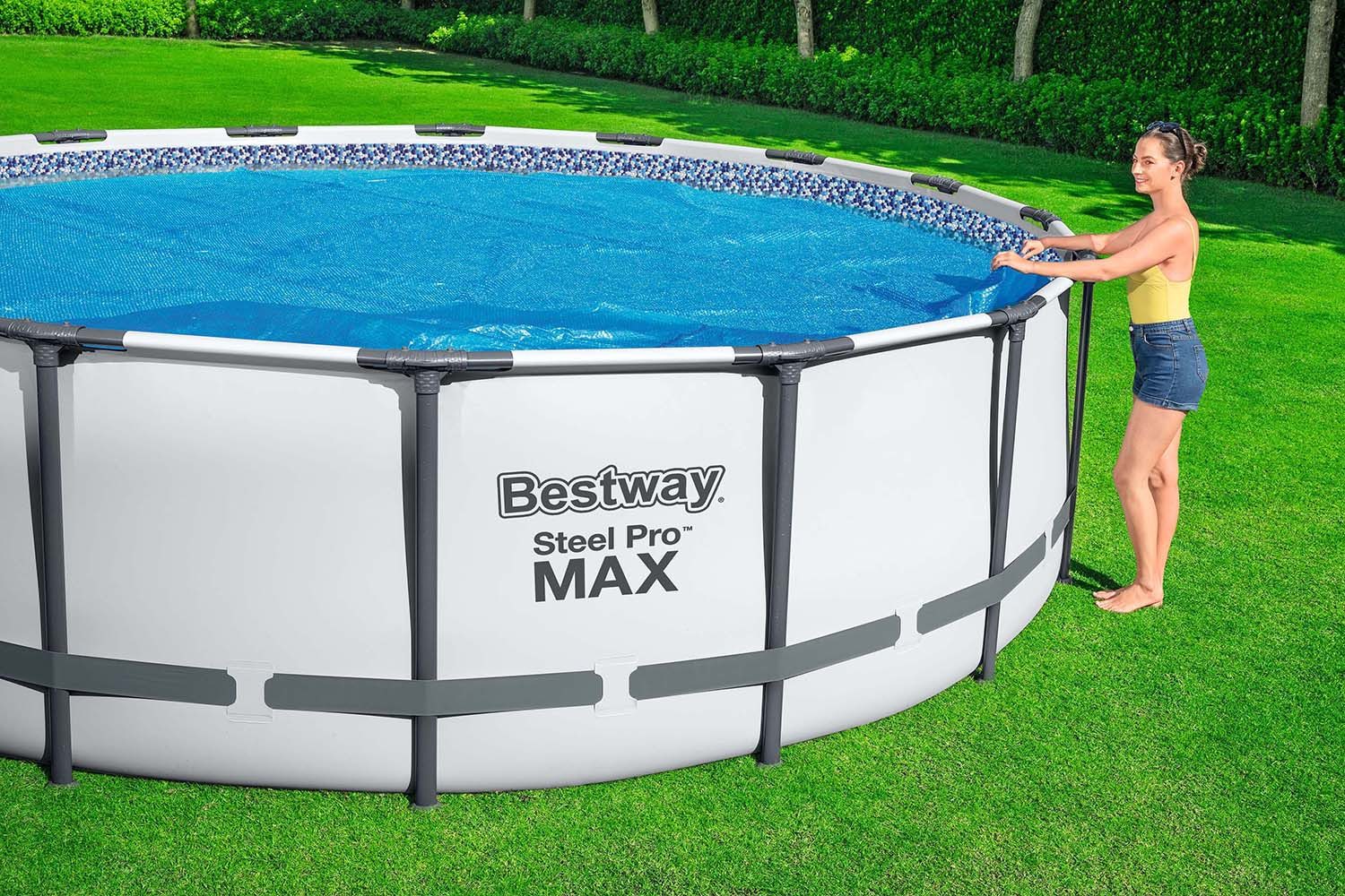 Bestway Solarabdeckplane Ø 417 cm (Packung, 1-St., für 396 / 427 cm Frame Pools und 457 cm Fast Set™ Pools), Selbstschwimmend