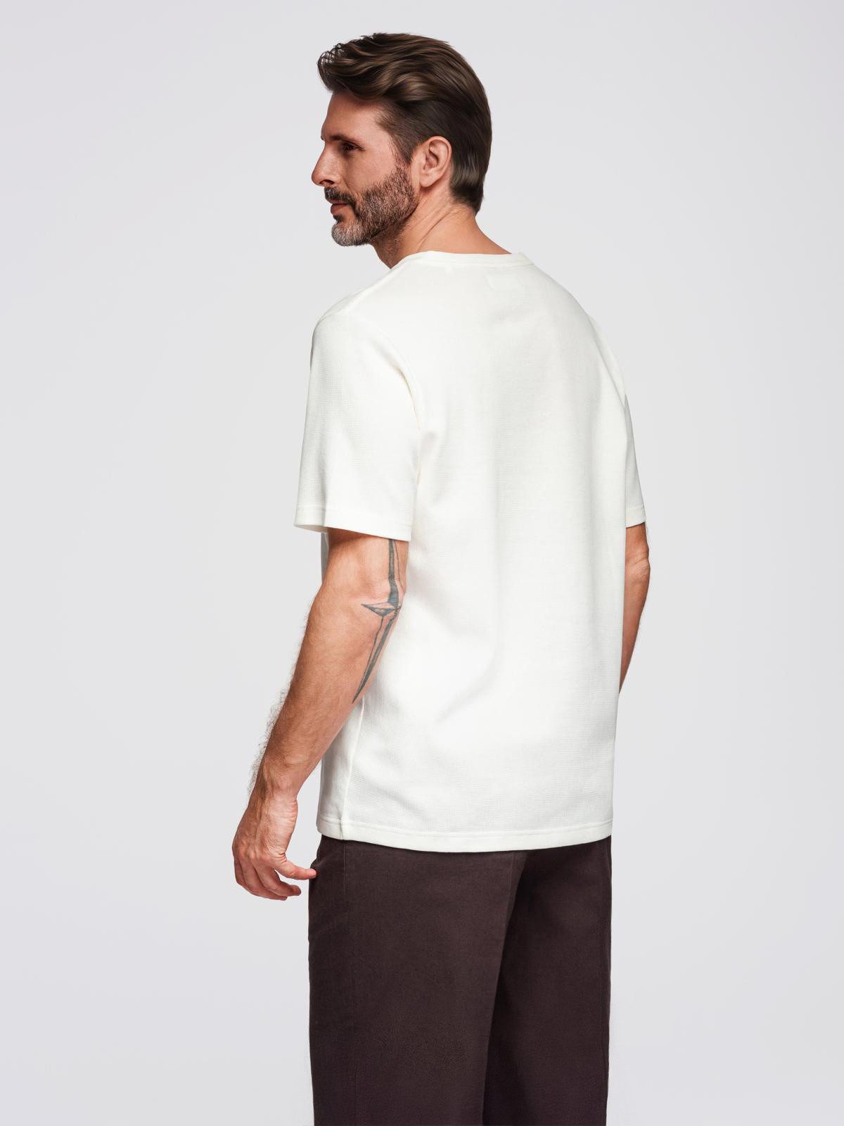 OMBRE T-Shirt T-Shirt mit Waffelstruktur und Rundhalsausschnitt