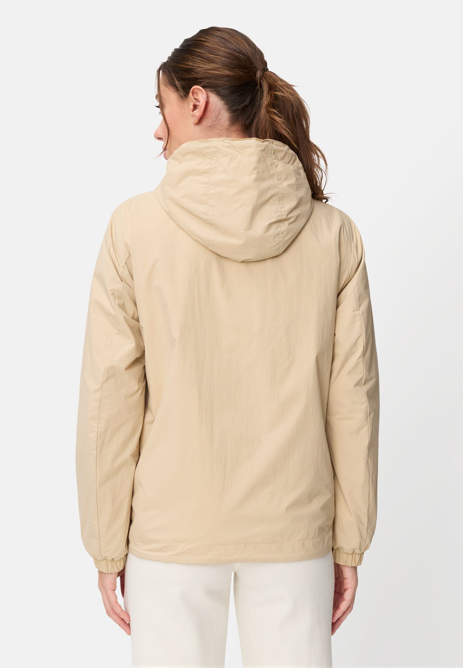camel active Outdoorjacke mit Allover-Print und unifarbener Seite Langarm