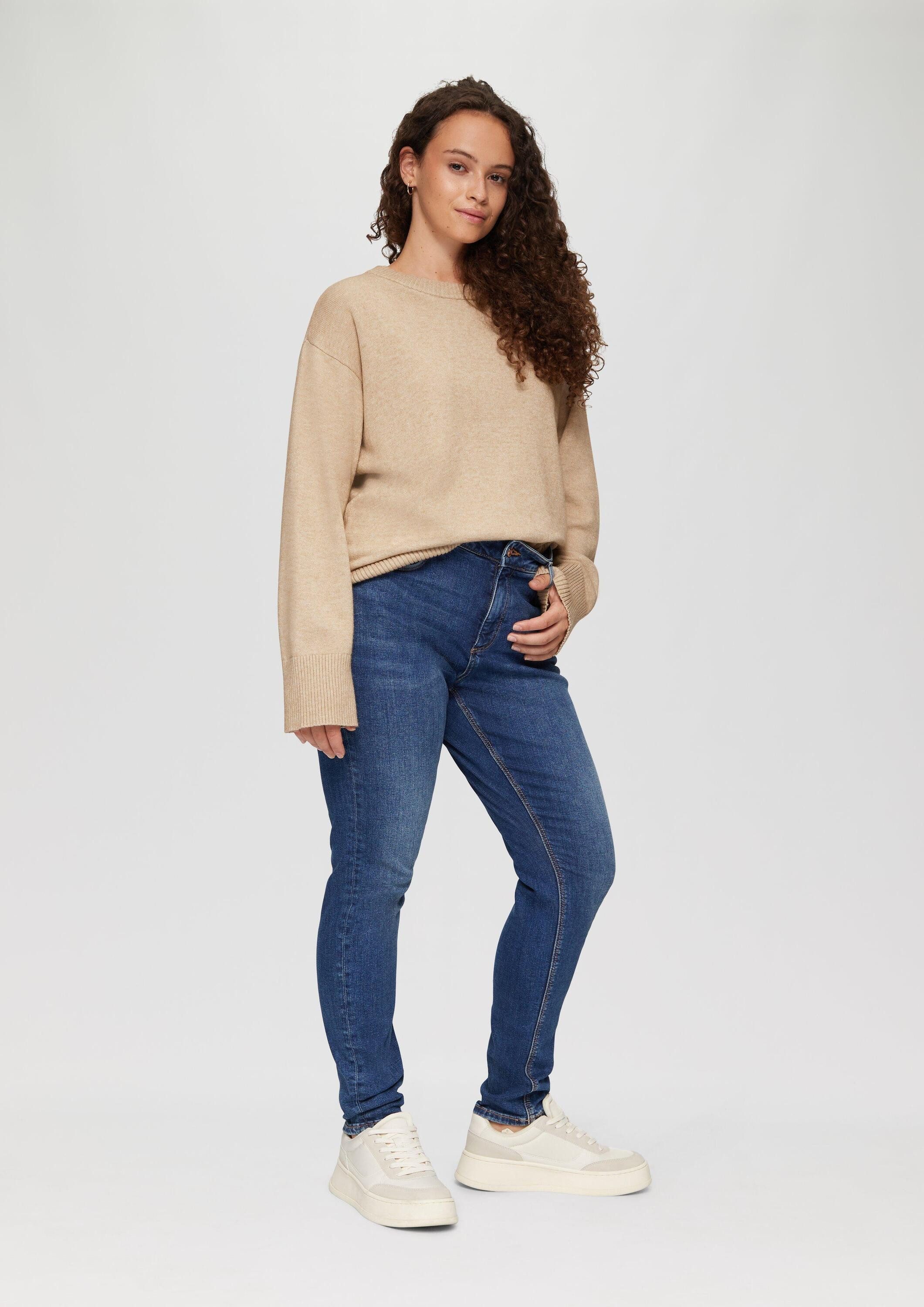 QS Longpullover Strickpullover Weicher Strickpullover mit überschnittener Schulter