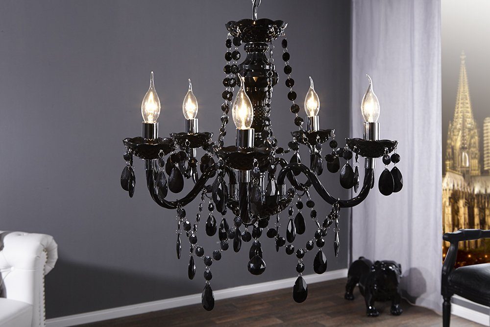 riess-ambiente Kronleuchter BLACK CRYSTAL 55cm schwarz, günstig online kaufen