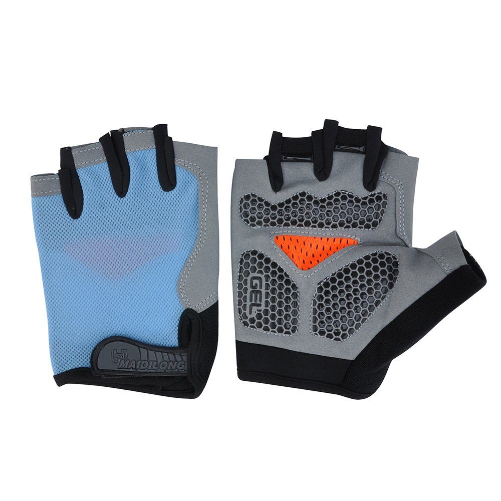 Sunicol Fahrradhandschuhe Fingerlose Halbfinger Handschuhe,für Outdoor Fahrrad MTB Radsport (set) Radfahren Fitnessstudio Joggen Bewegungstraining Himmelblau | Fahrradhandschuhe