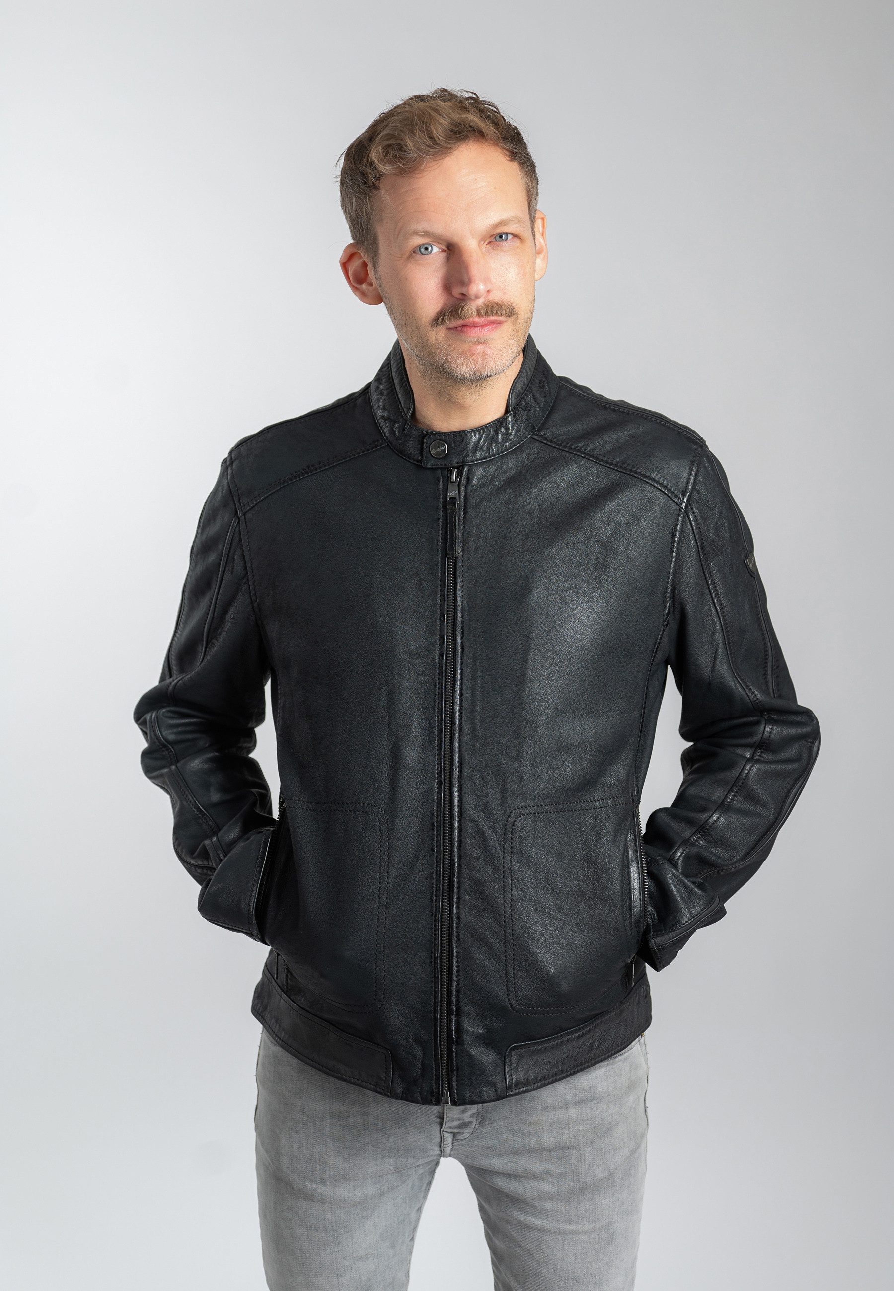 Mauritius Lederjacke MMDeplu mit Bikerkragen