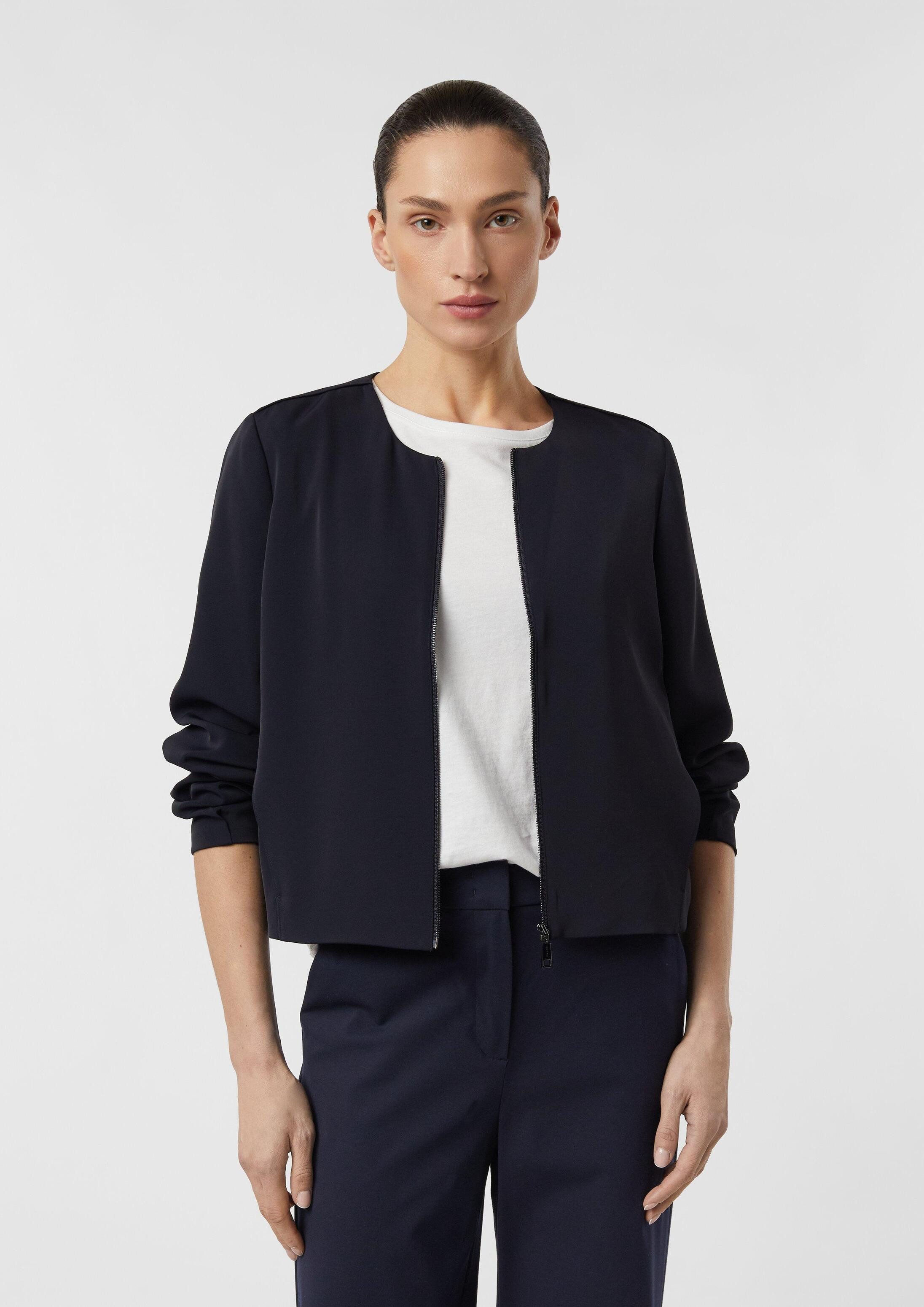 comma Funktionsjacke Indoor-Jacke Fließender Blouson mit Eingrifftaschen