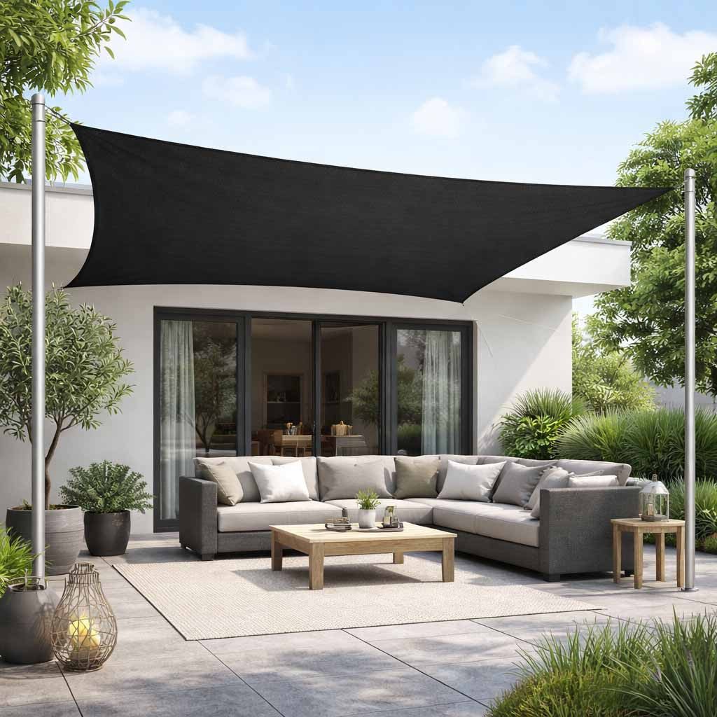 UNICOVR Sonnensegel in individueller Größe, Segeltuch mit Ösen – frei gestaltbar, (hier als 100x100 cm Beispiel), wasserdicht & UV-beständig – Das Original von Granori