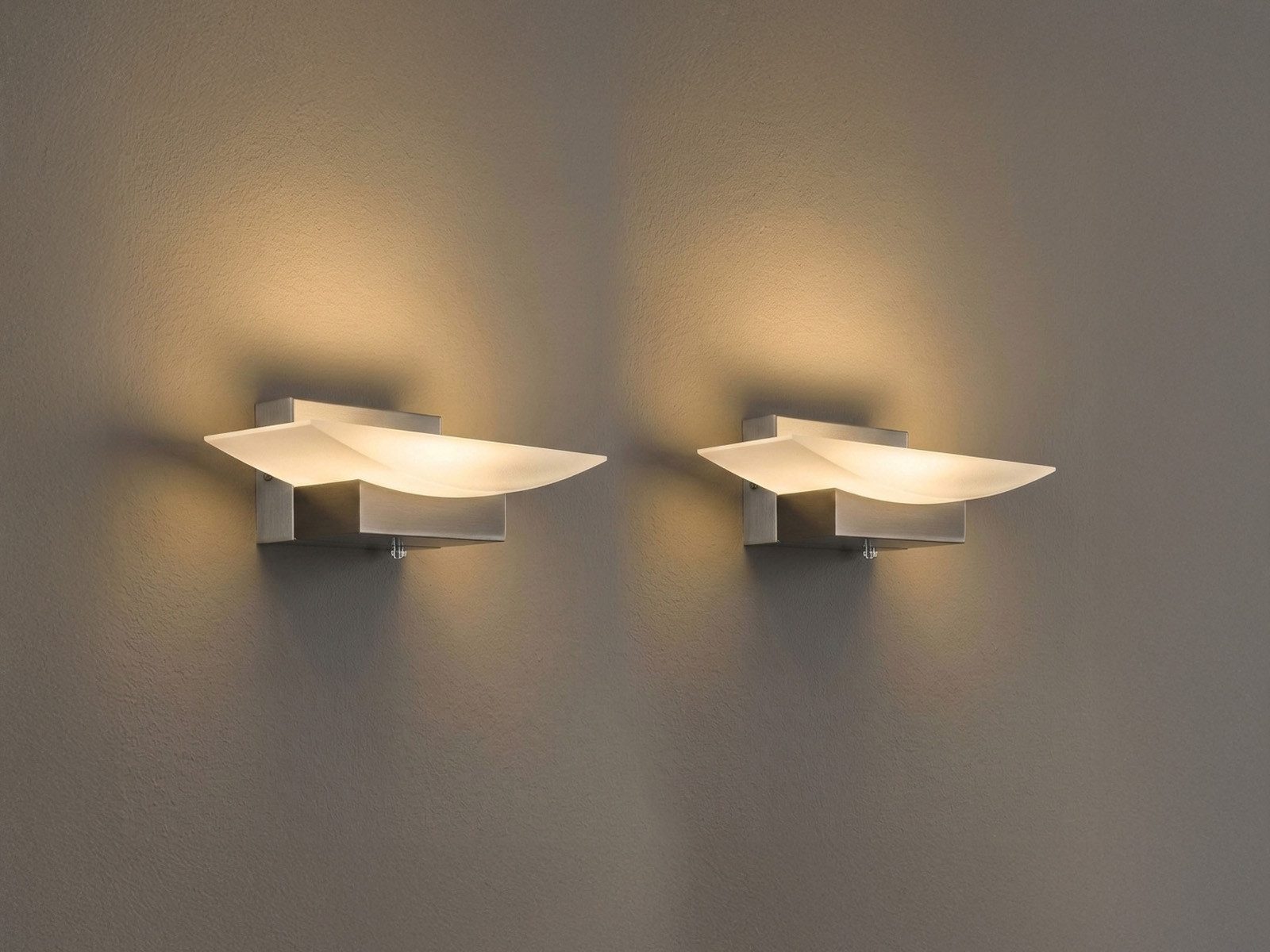 FISCHER & HONSEL LED Wandleuchte dimmbar & CCT Lichtfarbe, Breite 20cm, dimmbar, LED fest integriert, Warmweiß, Neutralweiß, 2er SET mit Schalter, Wandbeleuchtung innen & Nachttisch-Lampe Wand