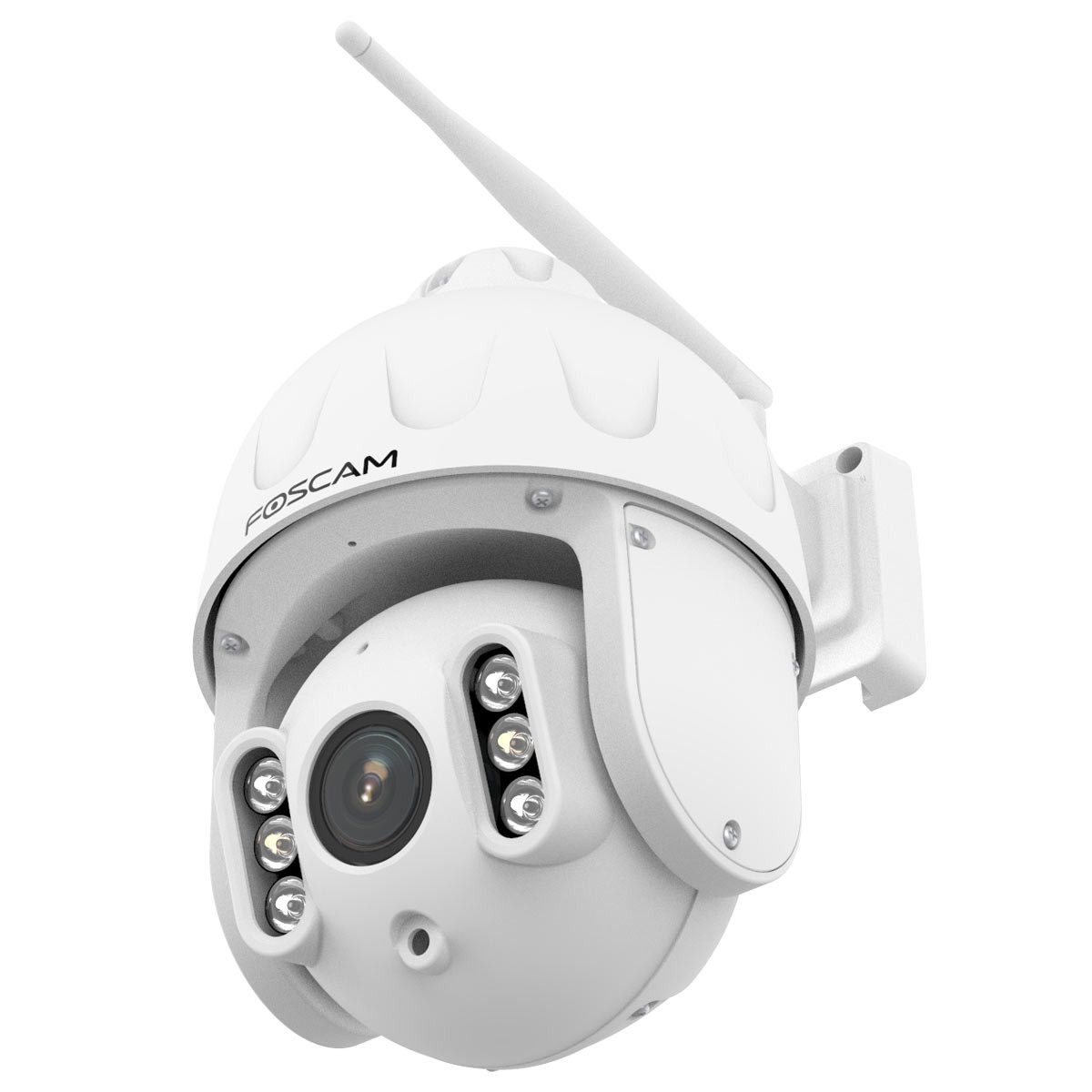 Foscam Überwachungskamera Foscam SD8P 8-MP Dualband WLAN PTZ Dome Überwachungskamera (mit 4-fach optischem Zoom, Personen- und Fahrzeugerkennung, Nachtsicht, Zwei-Wege-Audio, Micro-SD-Kartenslot, Wetterfest)