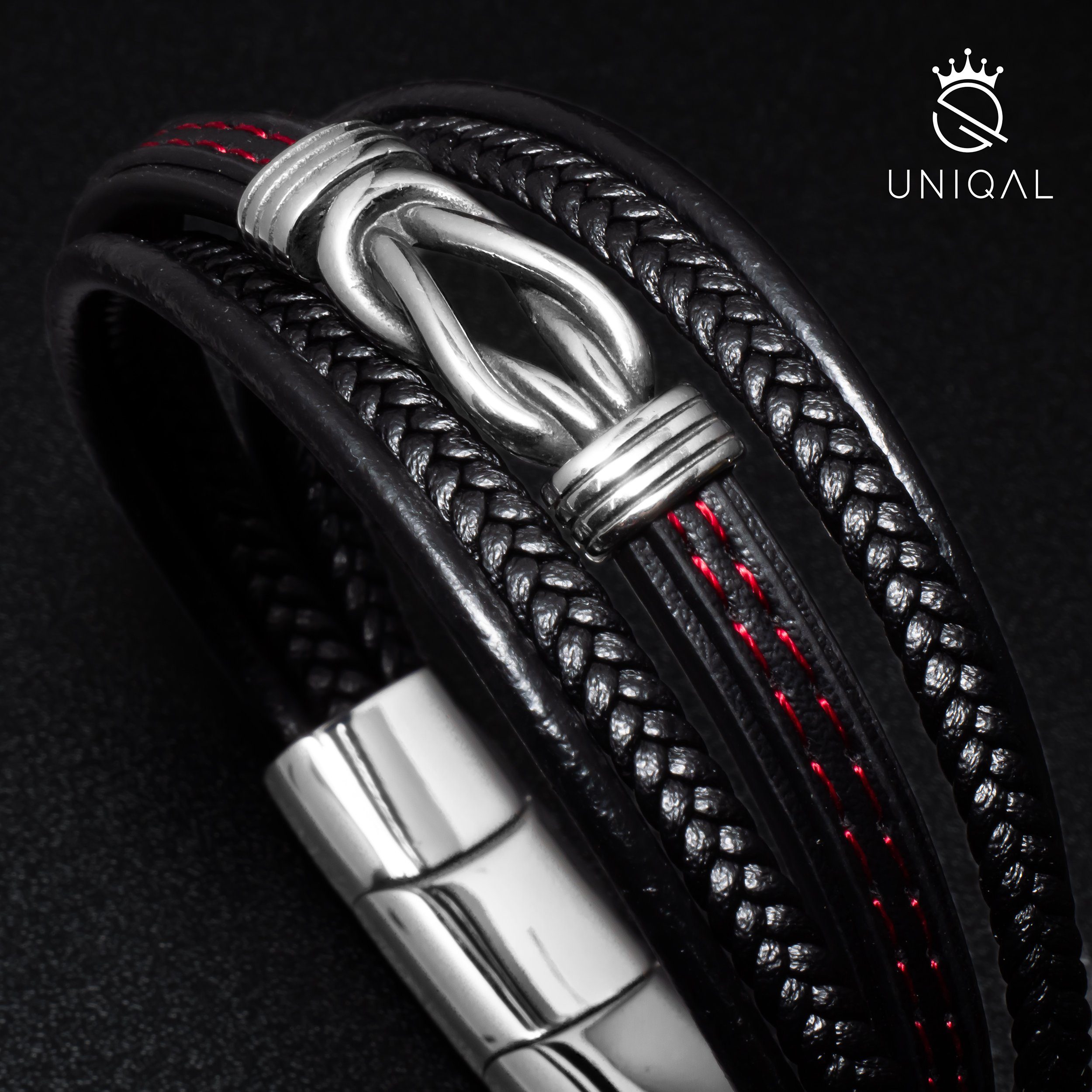 UNIQAL.de Lederarmband Germany (Unendlichkeitssymbol, Echtleder, Leder Herren, Handgefertigt), Designed Armband in Casual Style, Unendlichkeit geflochten "INFINITY"