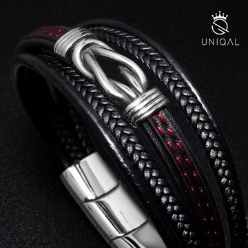 UNIQAL.de Lederarmband Unendlichkeit Leder Armband "INFINITY" Herren, geflochten (Unendlichkeitssymbol, Echtleder, Casual Style, Handgefertigt), Designed in Germany