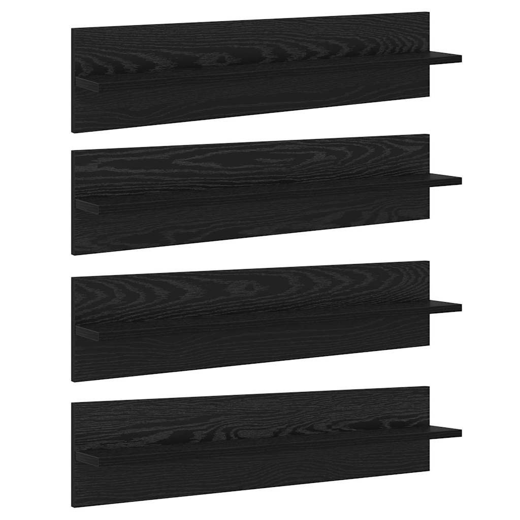 vidaXL Regal Wandregale 4 pcs Schwarz günstig online kaufen