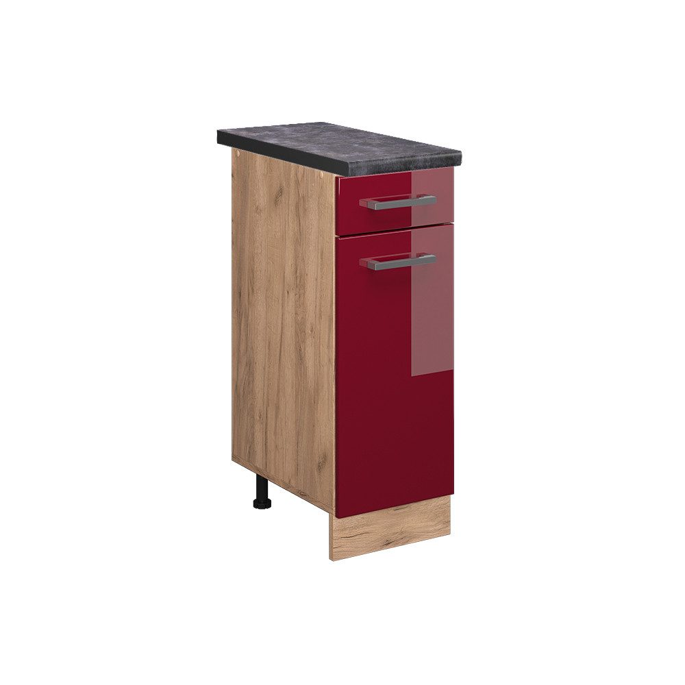 Vicco Unterschrank R-Line, Bordeaux Hochglanz/Goldkraft Eiche, günstig online kaufen