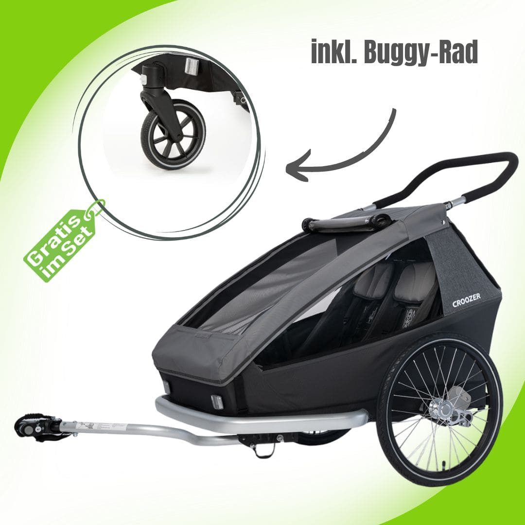 Croozer Fahrradkinderanhänger Kid Keeke 2 der Fahrradanhänger für 2 Kinder inkl. Buggy Rad