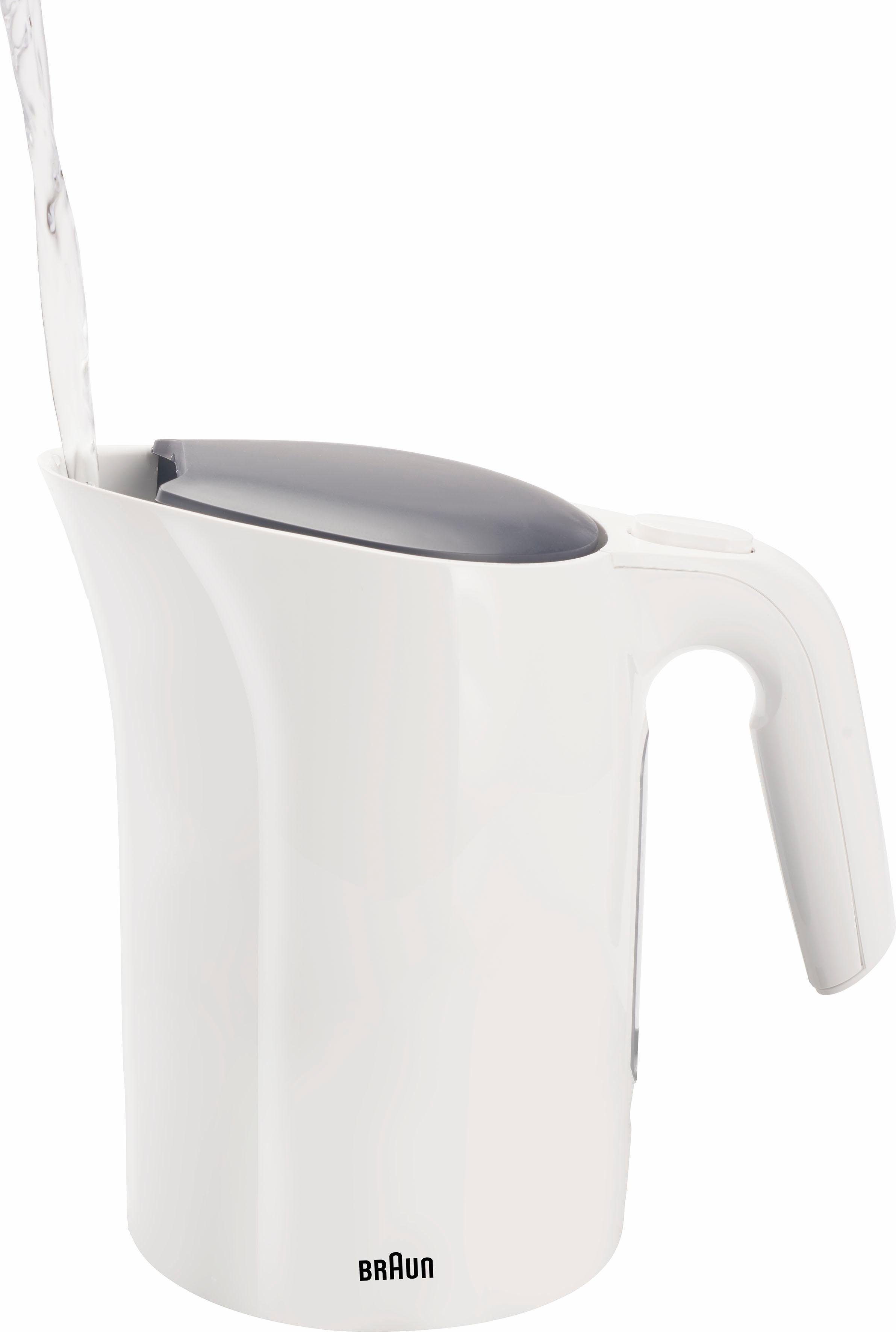 Braun Wasserkocher PurEase WK 3000 WH - 1,0 L, Schnellkochsystem, Anti-Kalk Filter, 1 l, 2200 W, 2.200 W, Kocht 200 ml in 45 Sek., 360 Grad Heitzsockel – Bild 5 von 5