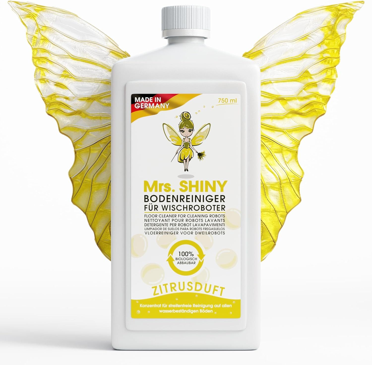 Mrs Shiny Wischroboter Mrs. Shiny-Bodenreiniger für Wischroboter 750ml Konzentrat
