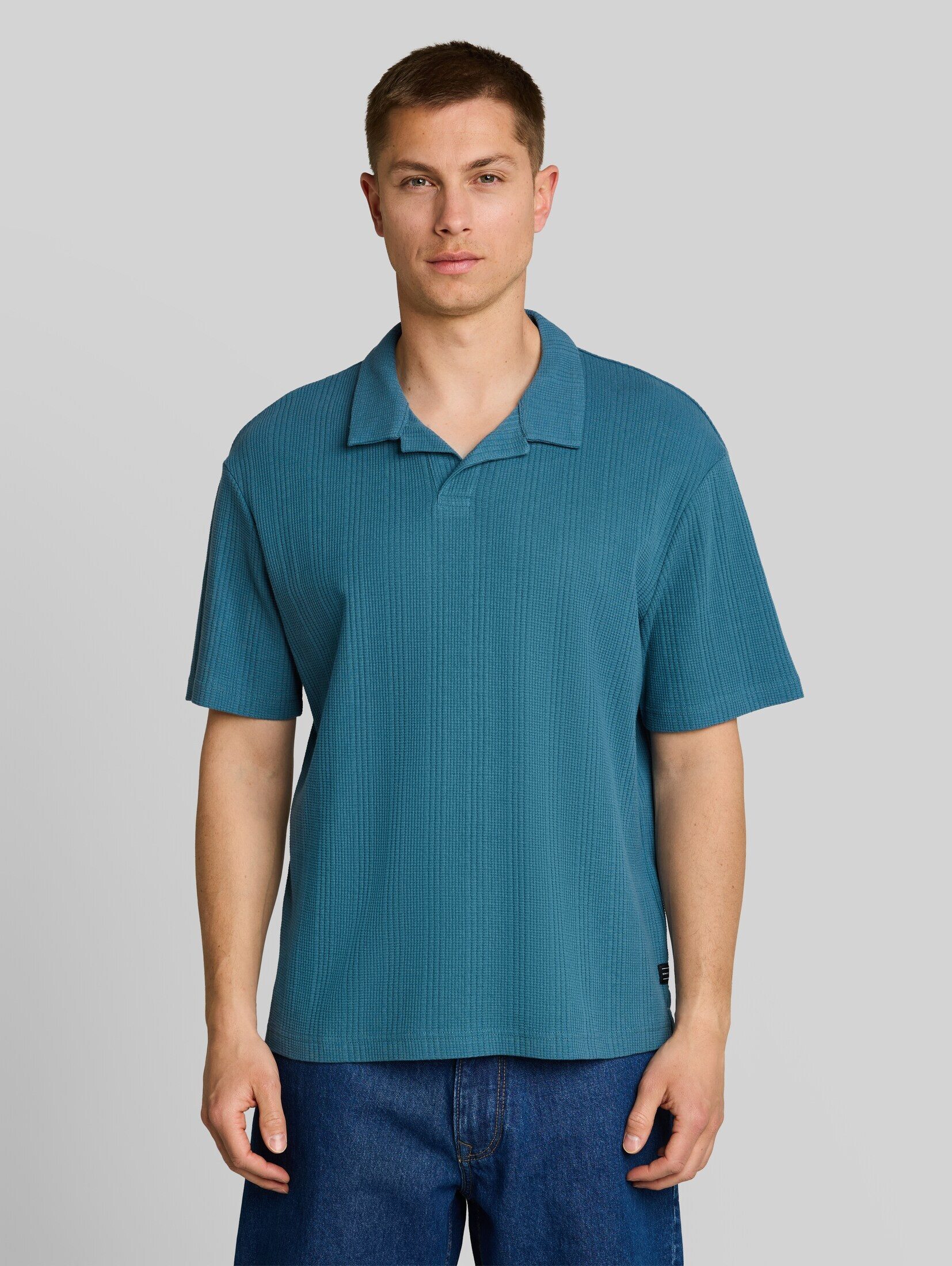 TOM TAILOR Denim Poloshirt Poloshirts Relaxed Fit Poloshirt mit Waffelstruktur