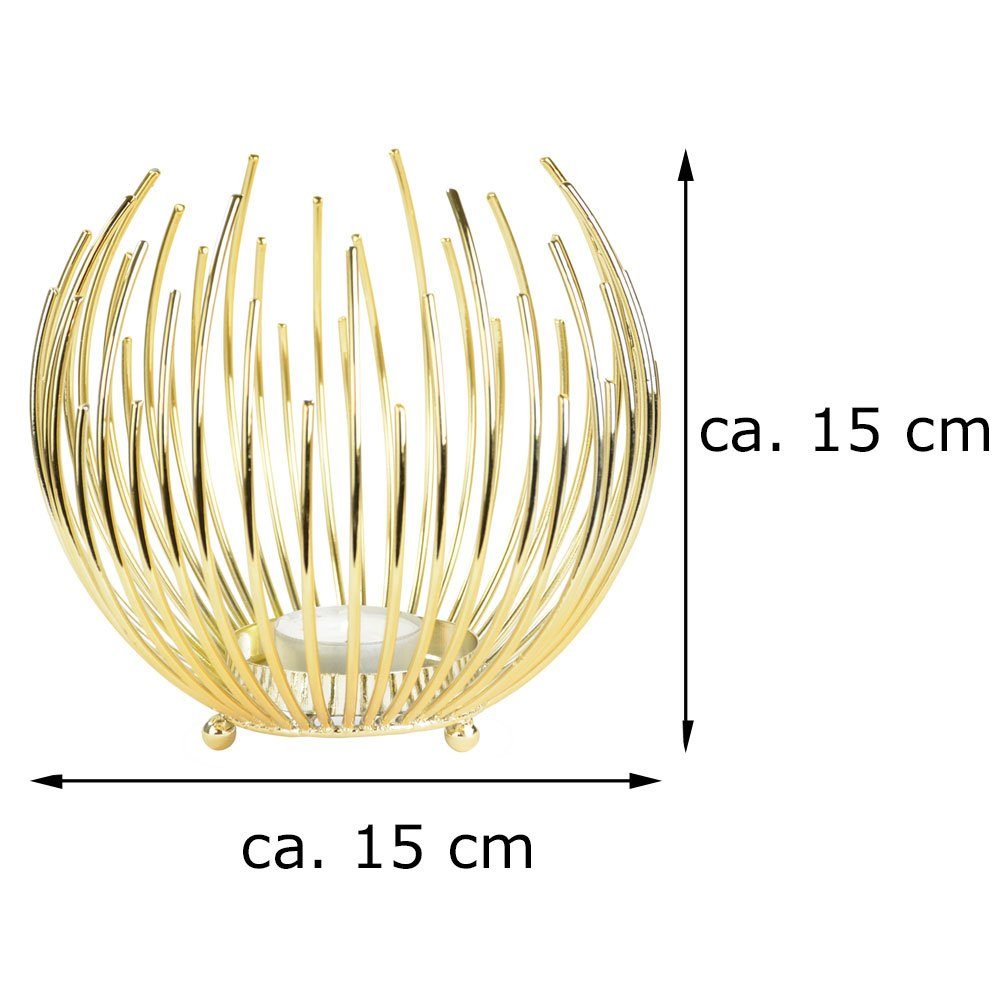 RIFFELMACHER & WEINBERGER Teelichthalter Strahlenkugel Silber / Gold - Kerz günstig online kaufen