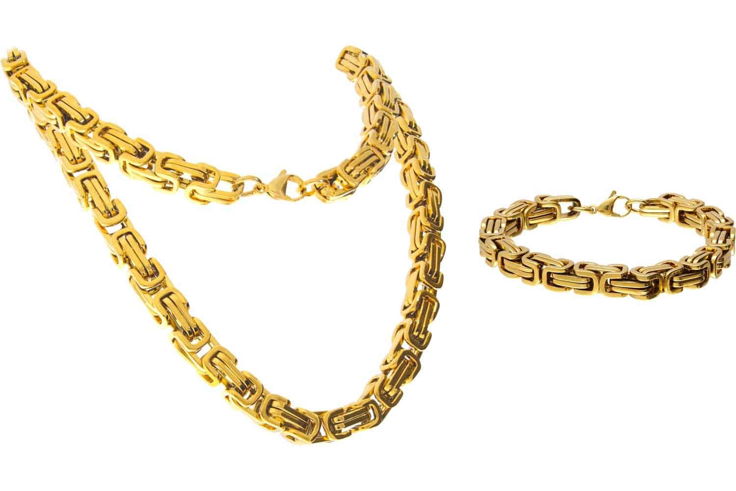 FILANGO Gliederkette SET Chirurgenstahl Königskette + Königsarmband (Ketten)