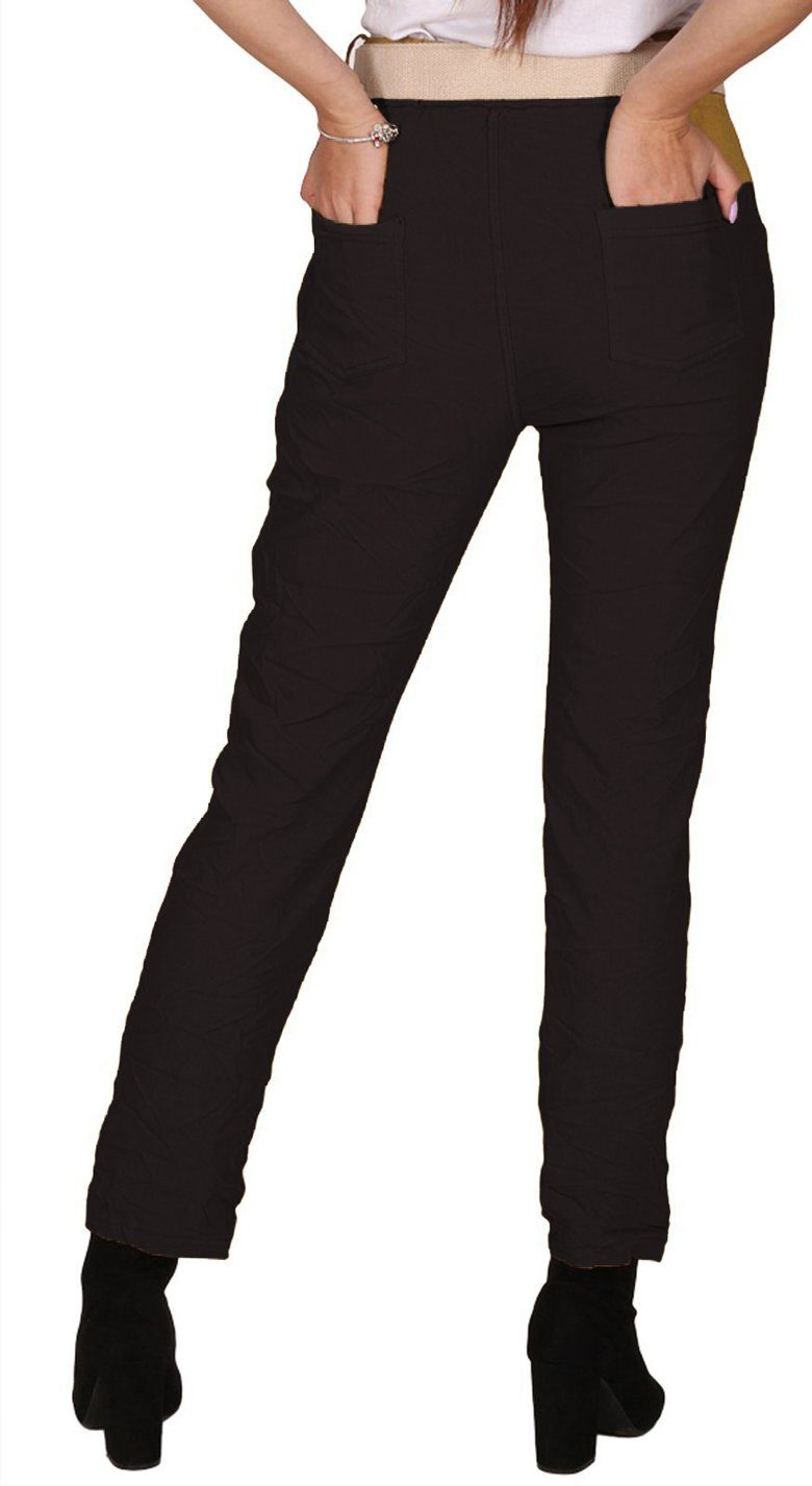 Charis Moda Chinohose Chinohose mit Gürtel