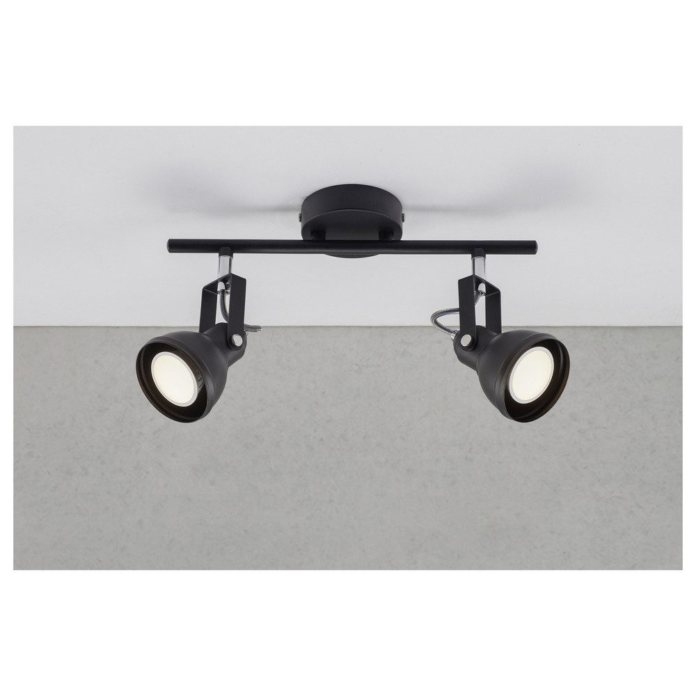 Nordlux Deckenleuchte Nordlux Aslak 2-Spot 45730103 Deckenstrahler GU10 Schwarz