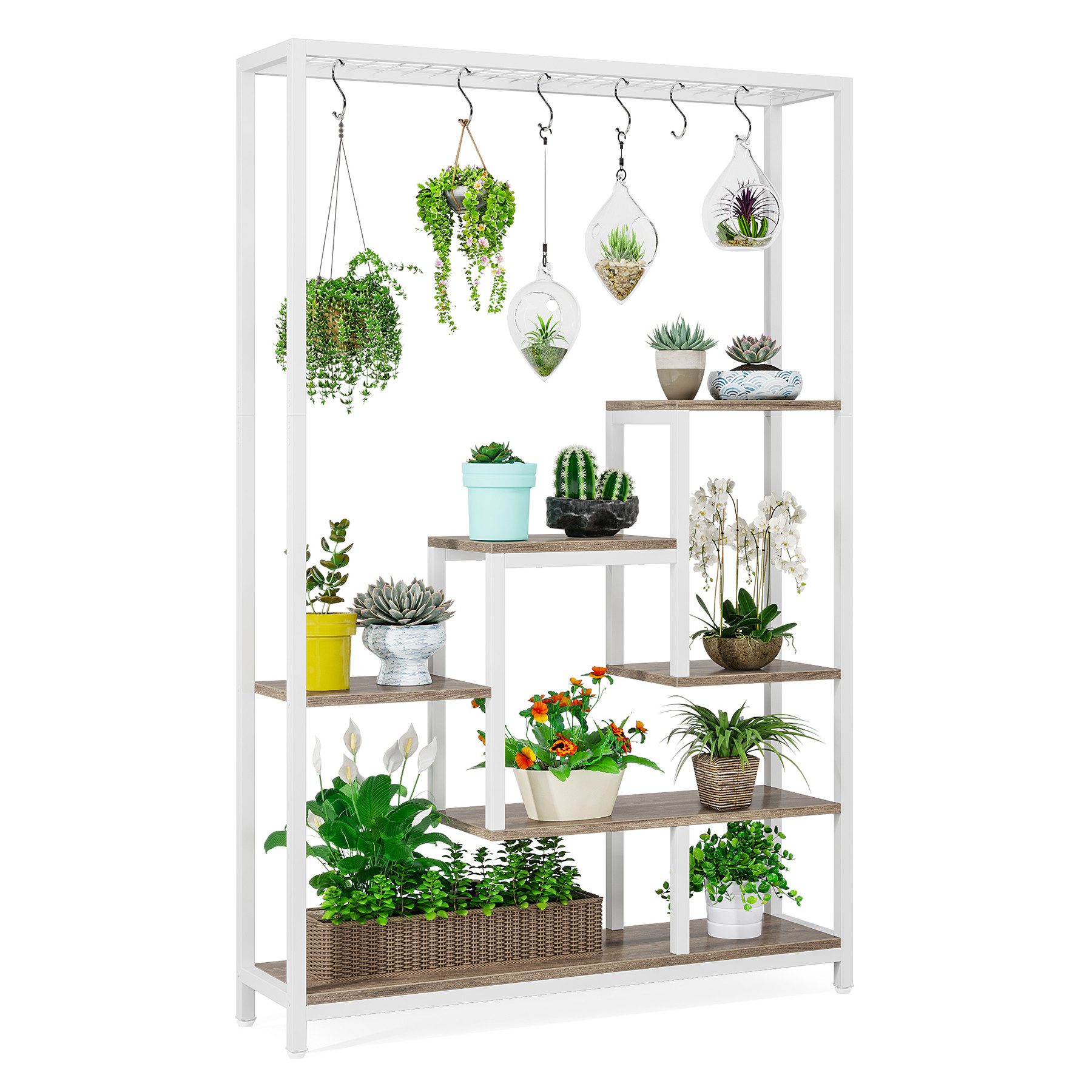 Tribesigns Blumenständer 5 Ebenen Pflanzenregal mit 10 S-Haken günstig online kaufen