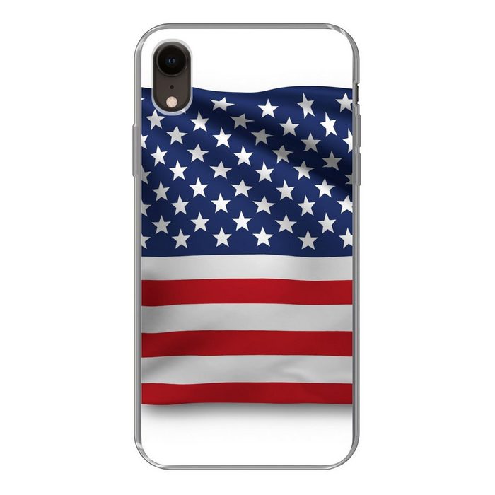 MuchoWow Handyhülle Flagge der Vereinigten Staaten auf weißem Hintergrund Handyhülle Apple iPhone XR Smartphone-Bumper Print Handy