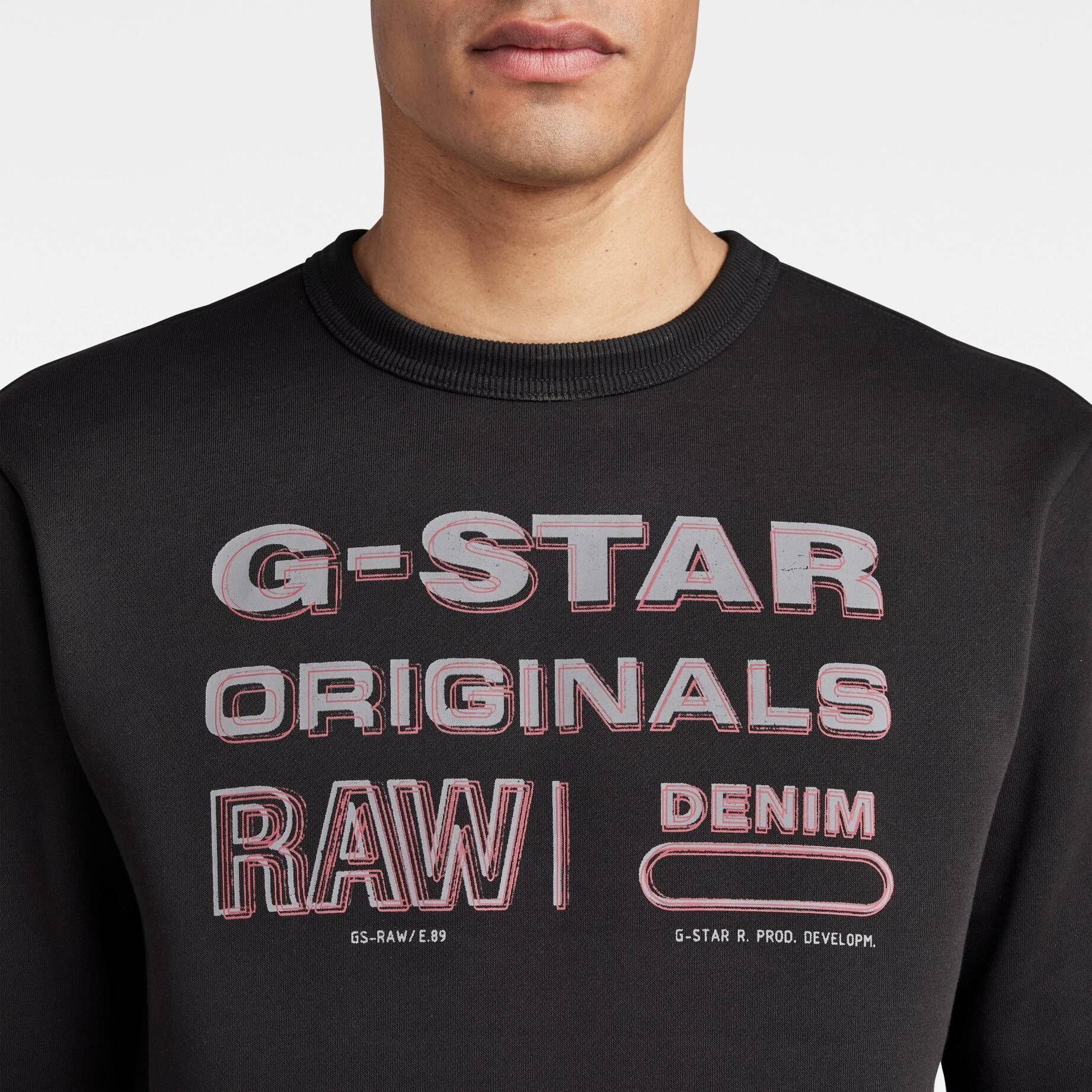 Herren Sweatshirt (1-tlg) STAMP R ORIGINALS SW G-Star RAW Sweatshirt Schwarz