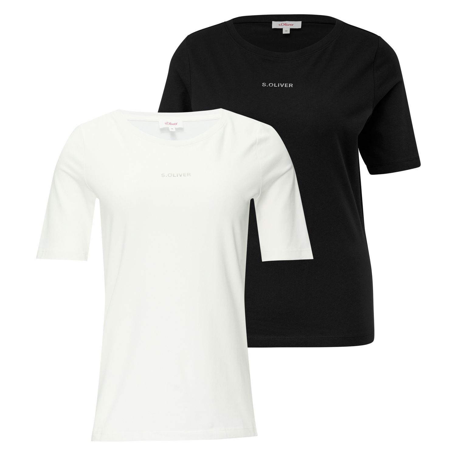 s.Oliver T-Shirt Label-Shirt (2-tlg) kurzarm, Rundhals, günstig online kaufen