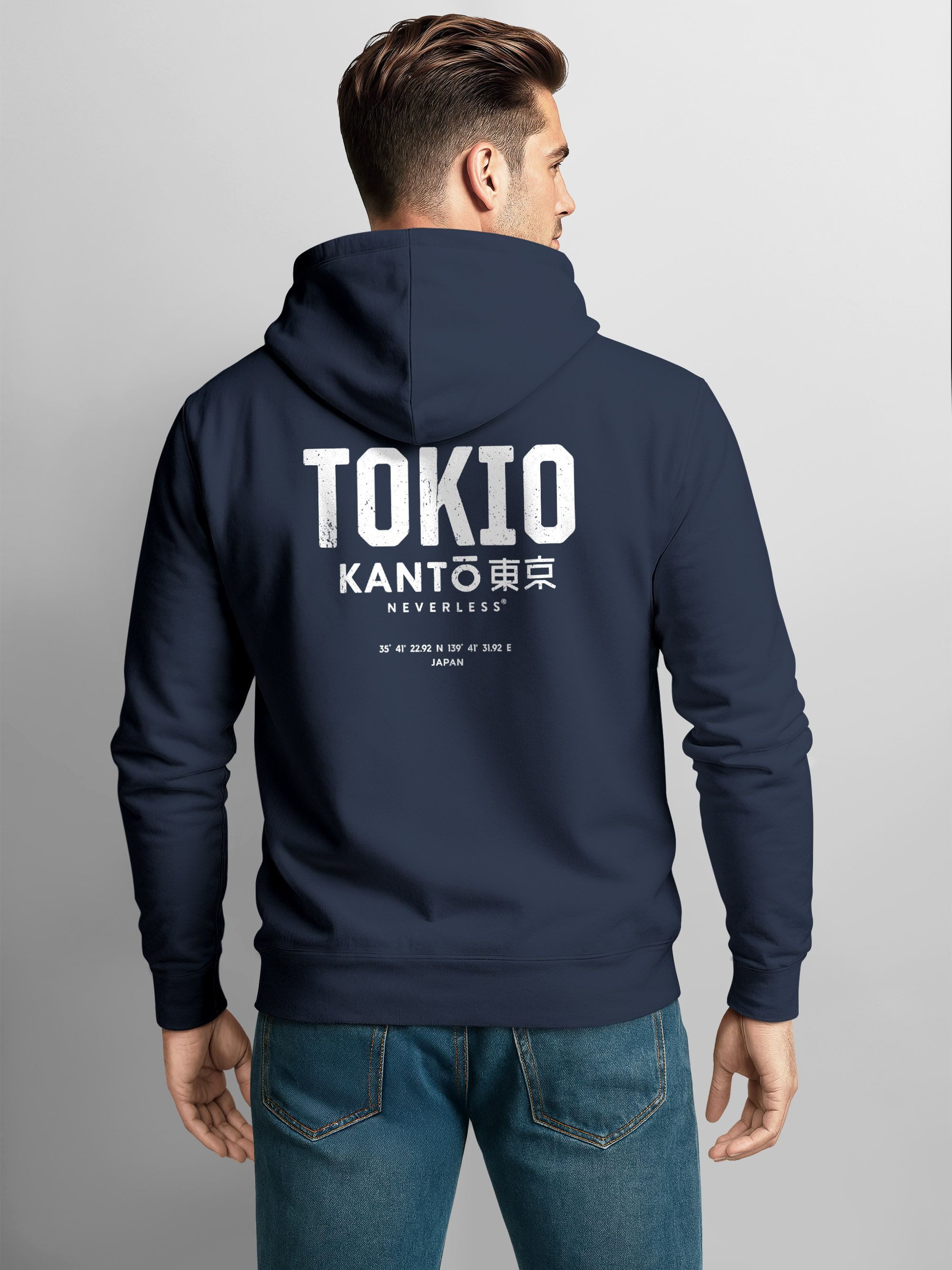 Neverless Hoodie Hoodie Backprint Herren Tokyo günstig online kaufen