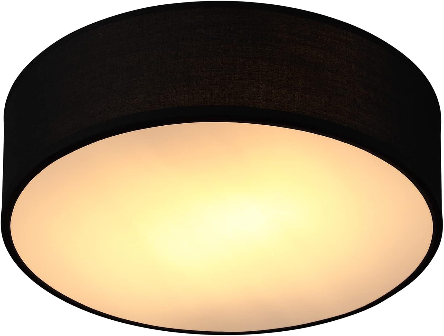 monzana Deckenleuchte Deckenleuchte, Innenbeleuchtung, Deckenlampe Stoff Schwarz 30 cm Modern E27 Rund 1 Flammig