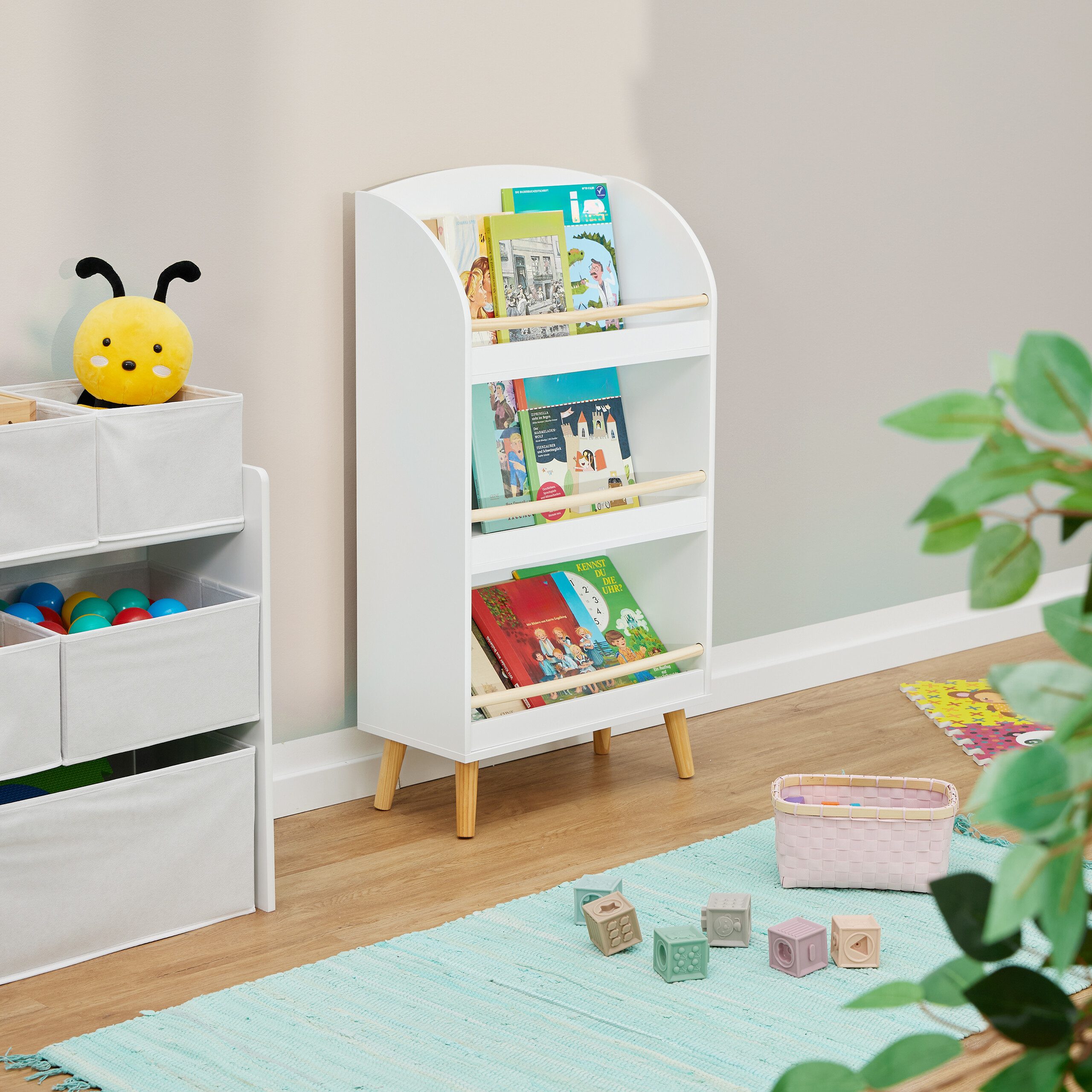 relaxdays Bücherregal Kinder mit 3 Fäch