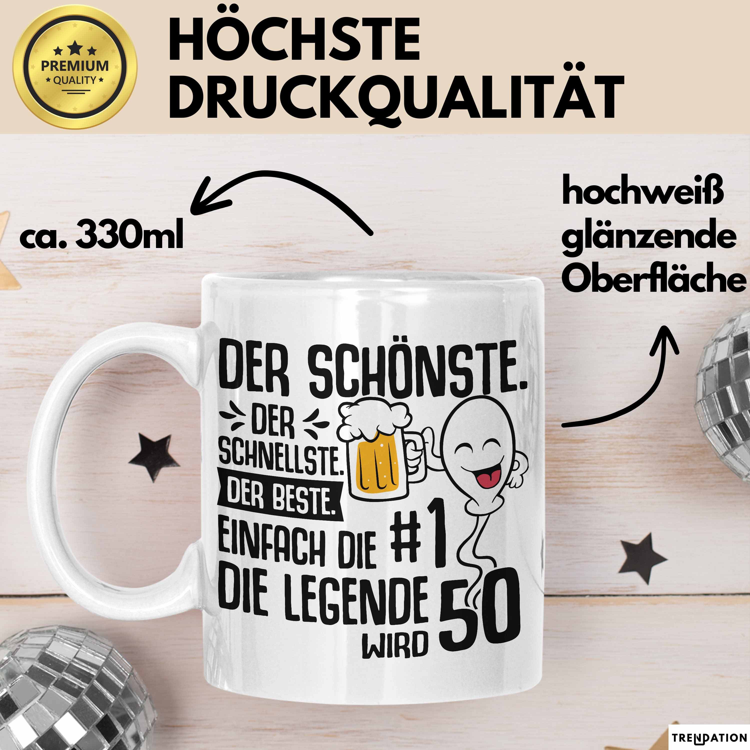 Trendation Tasse 50. Geburtstag Tasse Geschenk Der Schönste Der Schnellste Spermium 50E, Keramik