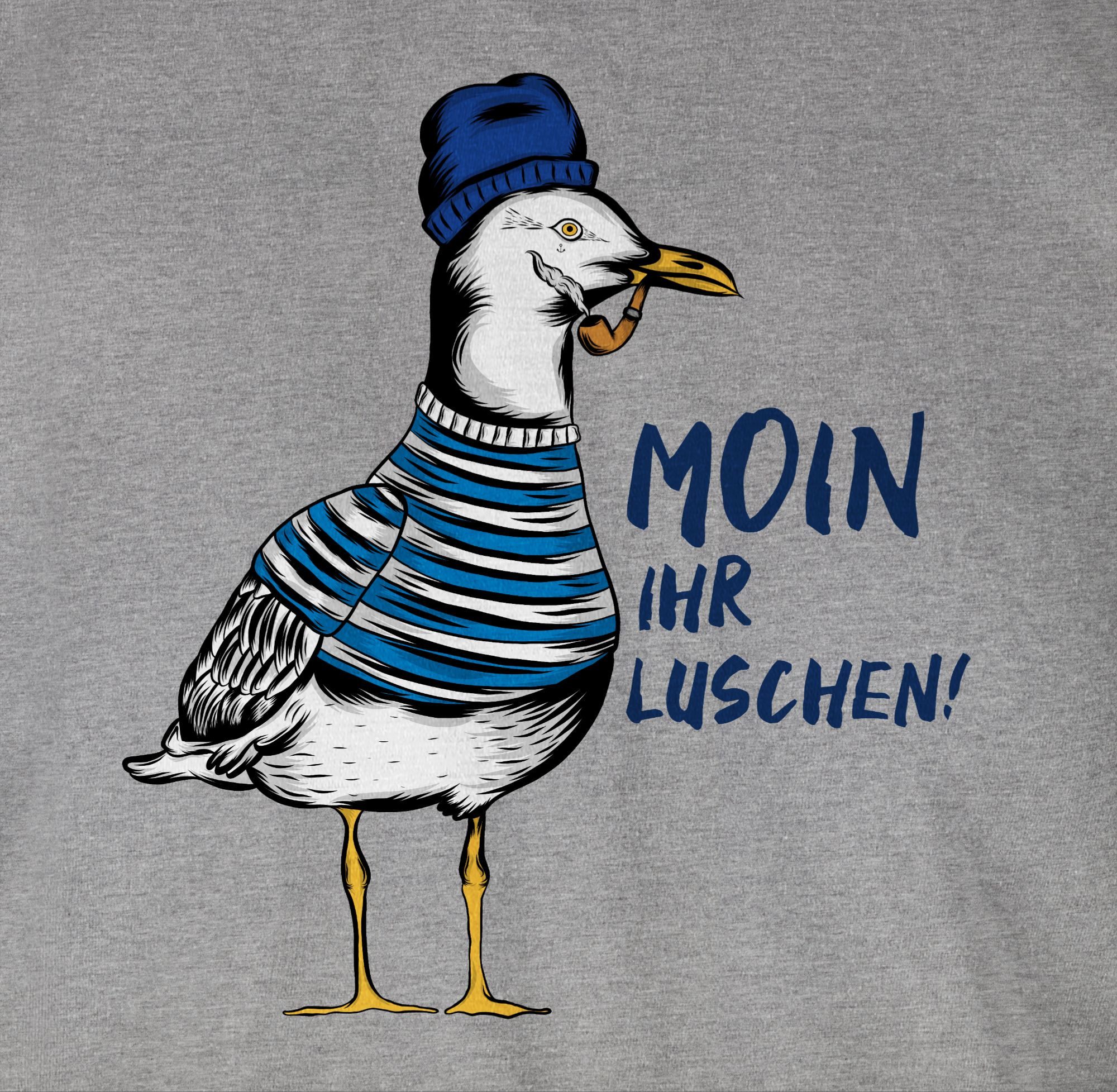 Shirtracer T-Shirt Moin ihr Luschen - Coole Möwe - Schwarz Sprüche Statement – Bild 3 von 5