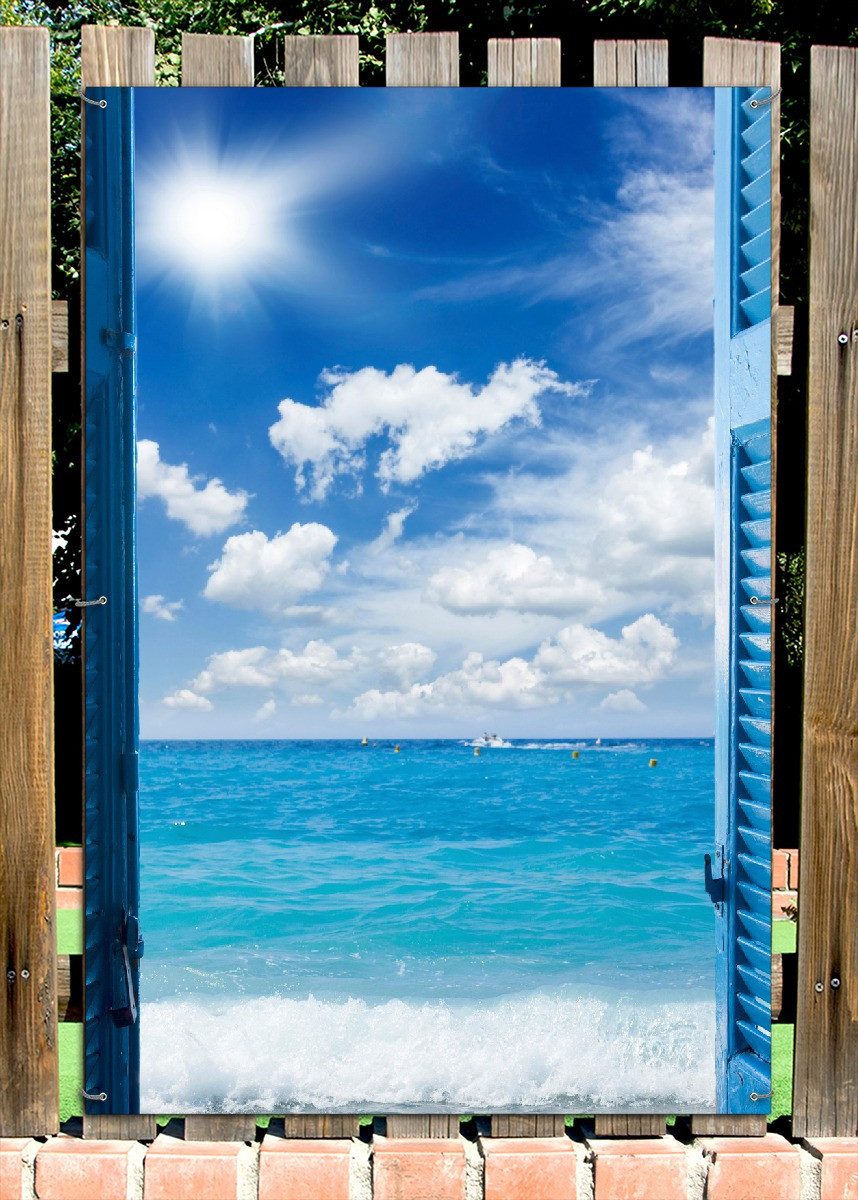 Wallario Sichtschutzzaunmatten Blick aufs Meer