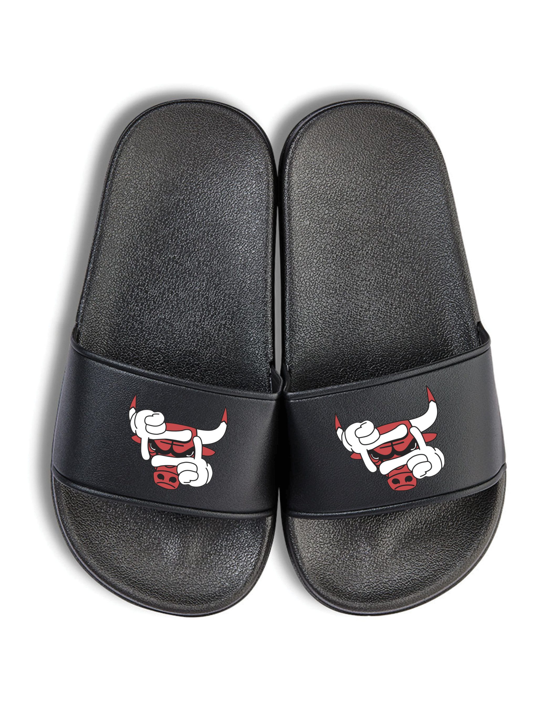 Youth Designz Bulls Kinder Badelatschen Flip Flops Fun-Print Badeschuh mit coolen Aufdruck für Kinder