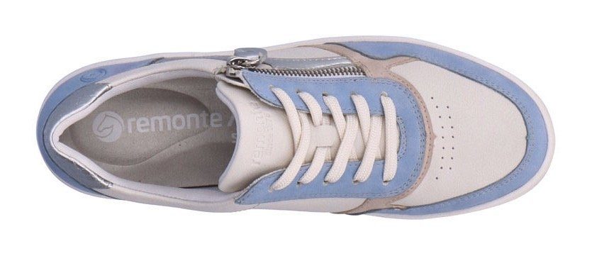 mit offwhite-hellblau Sneaker Remonte Reißverschluss seitlichem