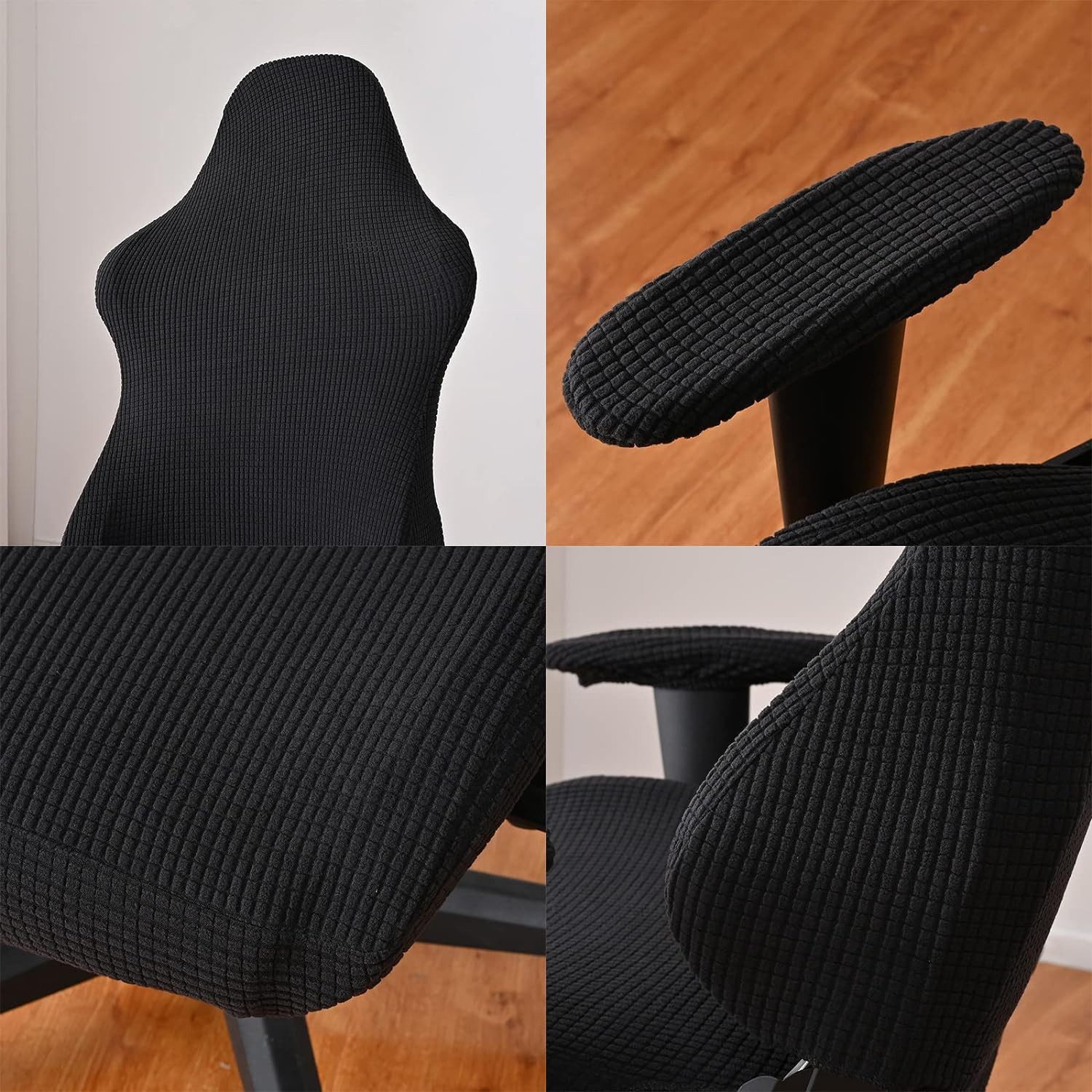 Agger Bürostuhlhusse 4Stk Gaming Stuhl Bezug Waschbar,Waschbar Gaming Stuhl Bezug, Gaming Stuhlhussen, Gaming Stuhlbezüge Anti-Rutsch – Bild 4 von 5