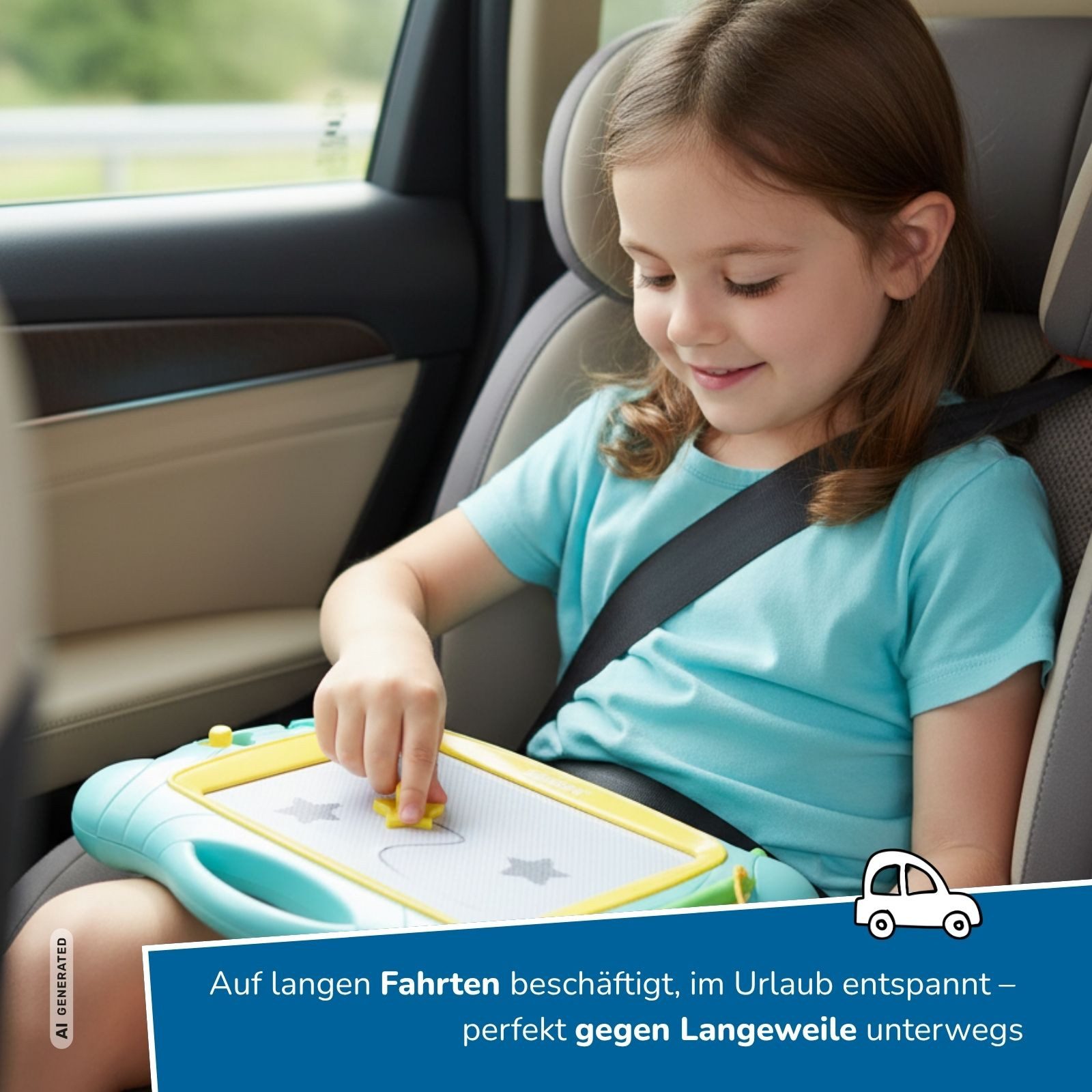 alldoro Zaubertafel magnetisch für Kinder, schwarz-weiß 32 x 25 cm mit Stift & Stempeln, Magnettafel tragbar mit Löschfunktion, Malspaß für zuhause & unterwegs – Bild 5 von 5