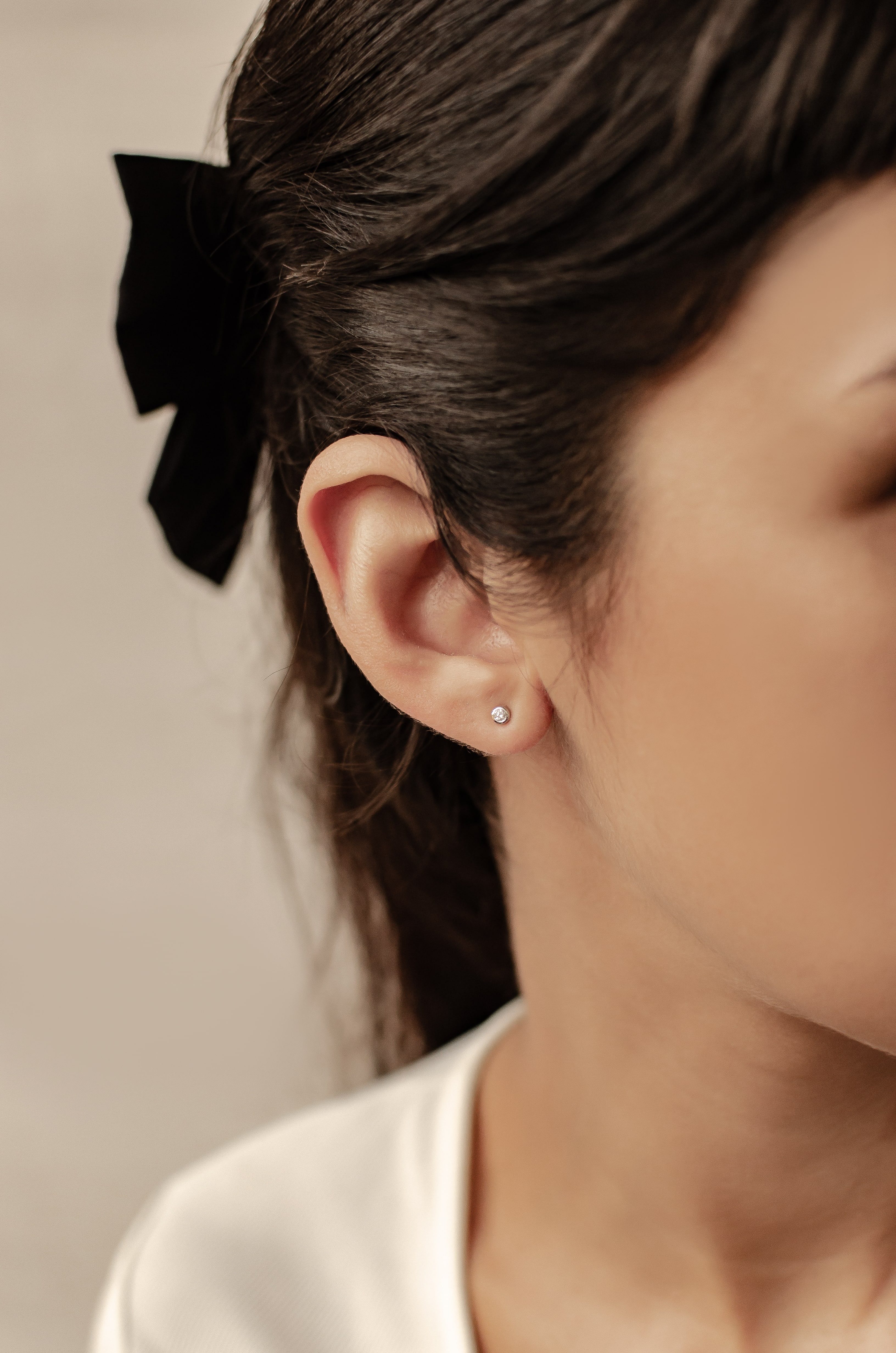 Dear Me Paar Ohrstecker Vollendung für Damen, Zirkon/ Diamant, Winzige Soli günstig online kaufen