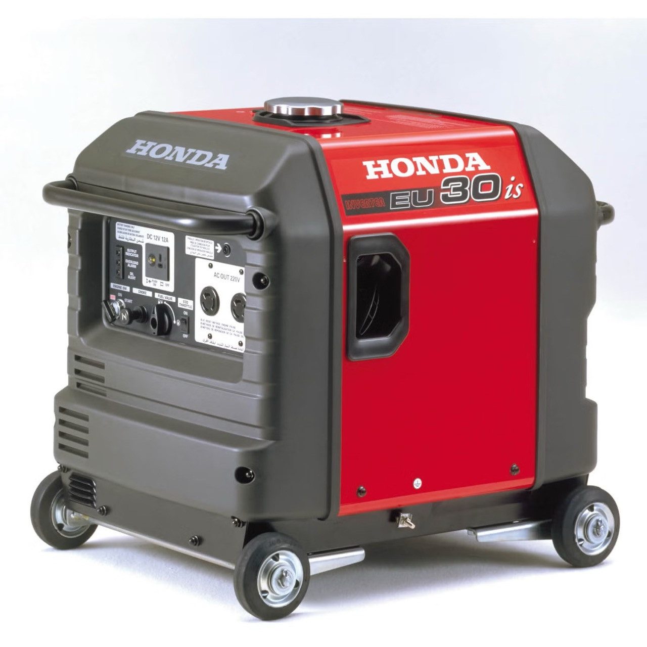 Honda Stromgenerator Honda EU 30is Inverter Stromerzeuger 2x Schuko, 3 in kW, (Packung, 3-tlg., Umfangreiches Zubehör im Lieferumfang enthalten), ÖkoschaltungTM