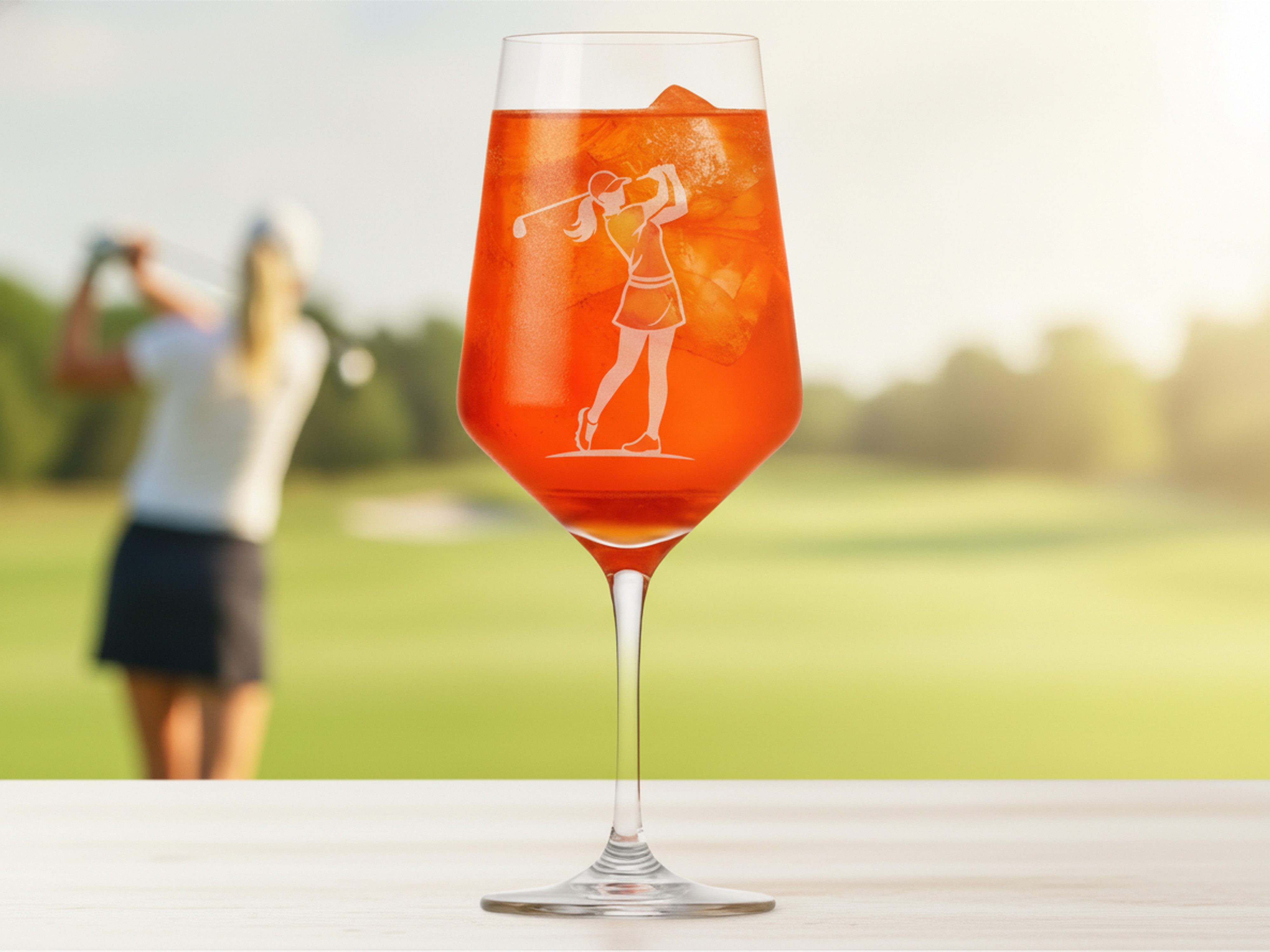 Valhalla Weinglas Weinglas für Golferin spülmaschinenfest Geschenkidee, 1-tlg., Glas, Atemberaubende Darstellung