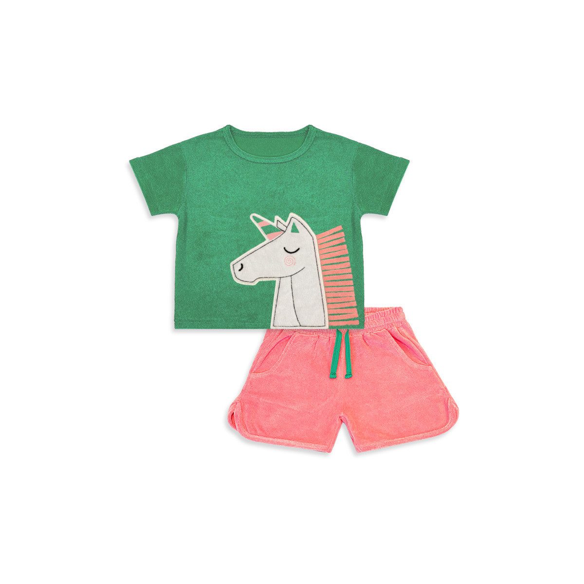 Denokids T-Shirt & Shorts Two-Piece Set Unicorn Mädchen (1-tlg) Kinder Outfit, T-Shirt, Shorts, Zweiteiler, Sommeroutfit