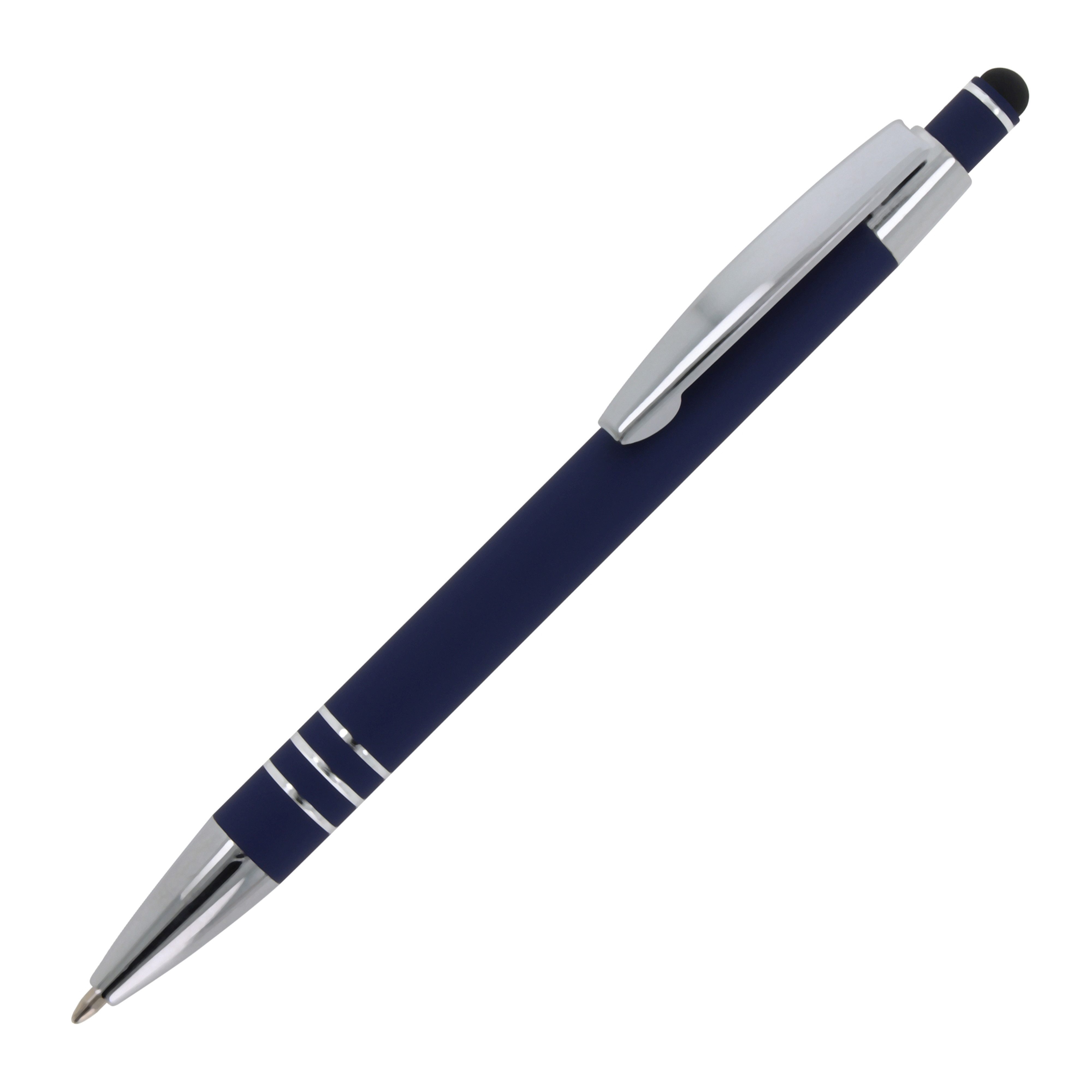 TOPPOINT Kugelschreiber Touchpen Kugelschreiber / aus Metall / mit Soft-Touch / Farbe: dunkelb