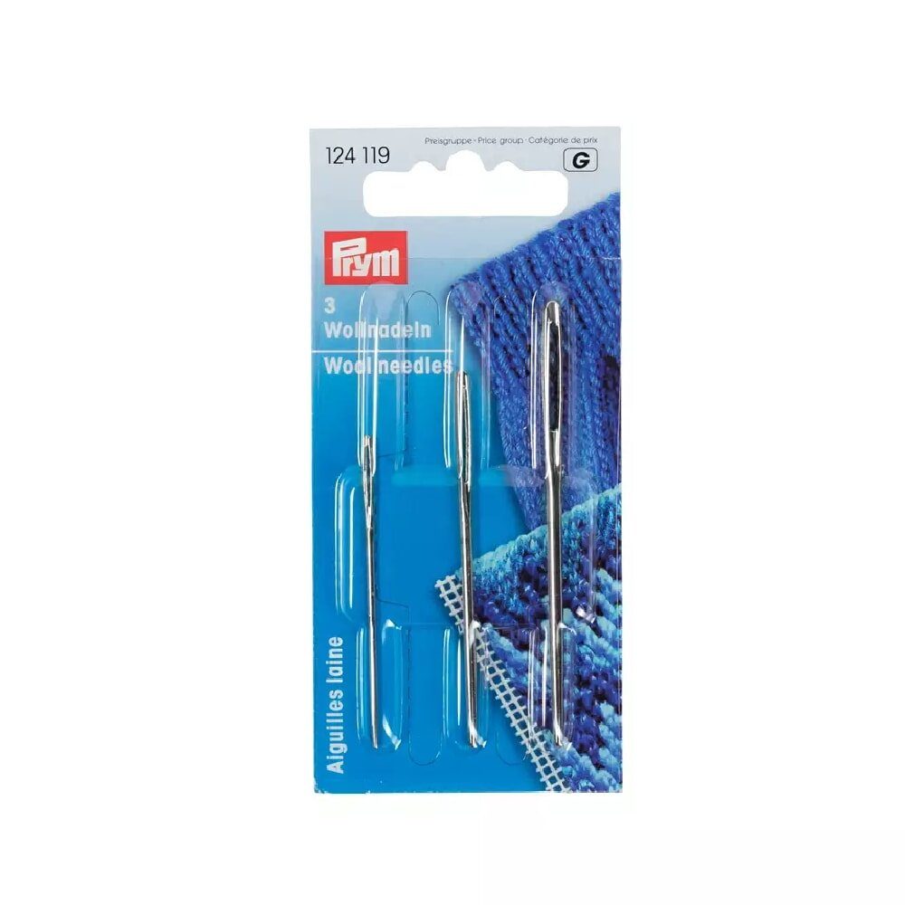 Prym Kreativset Prym Woll-Nadel abgerundete Spitze Gr. 1,3,5 silberfarbig, 3 Stk, (embroidery kit)