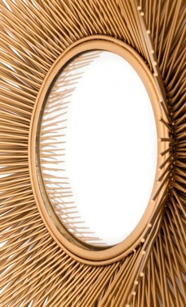 Casa Padrino Wandspiegel Luxus Wand Convexer - Sonne Spiegel Gold Spiegel