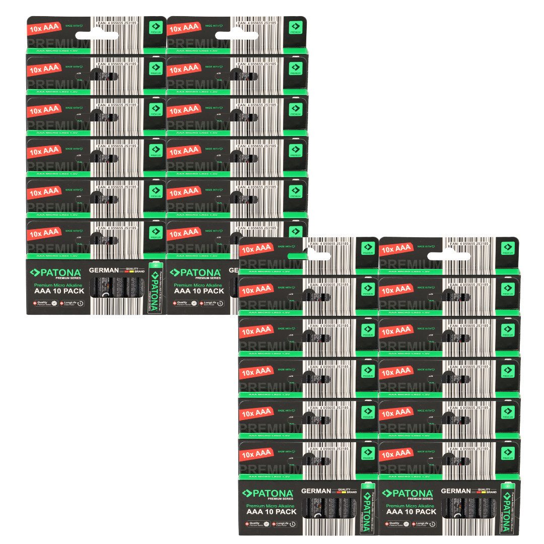 Patona PATONA Premium 240x AAA Batterien (24x10er) Pack 1,5V Alkaline Batterie