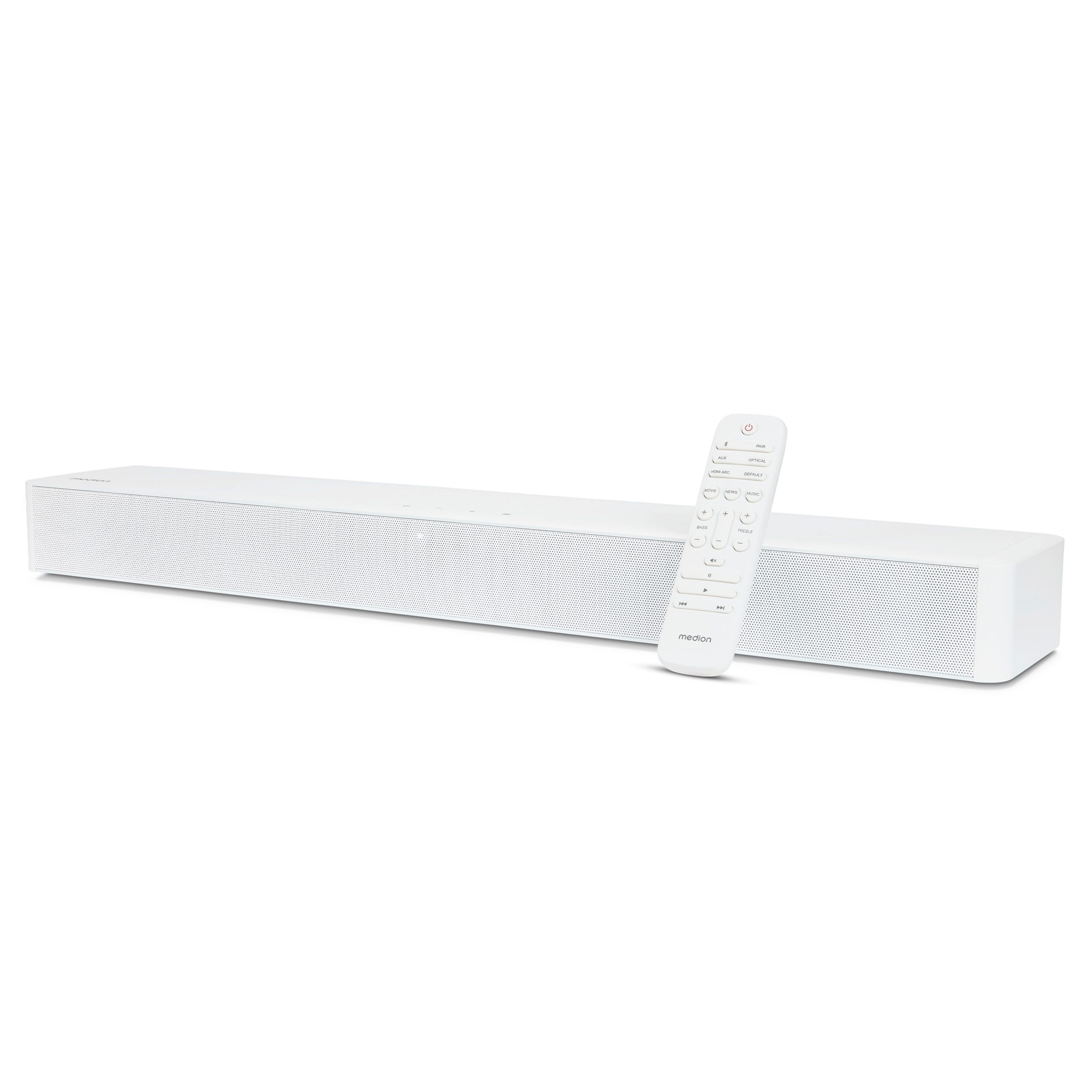 Medion® LIFE® P61155 (MD44055) Soundbar (Bluetooth 5.1, 60 W, 2 Lautsprecher mit je 30 Watt, Bluetooth 5.1, 3 Soundeinstellungen)