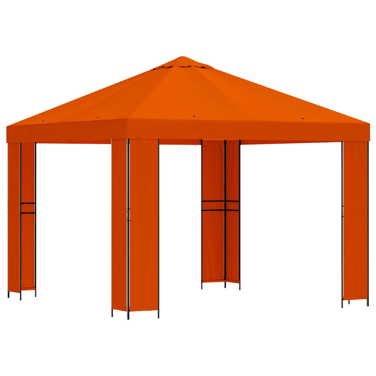 vidaXL Partyzelt Pavillon 3 x 3 m Orange Polyester und Stahl 190 gsm