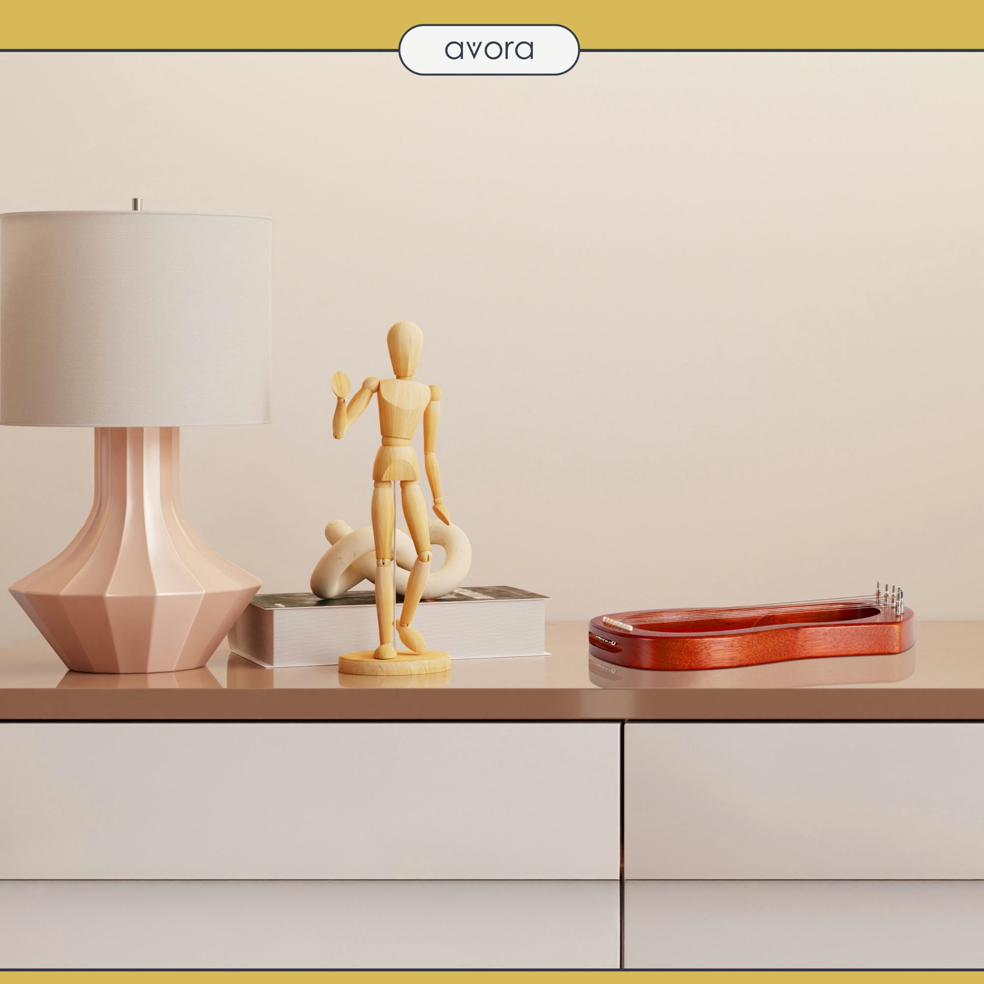 avora Konzertgitarre Avora Lyra-Harfe, Inkl. Tasche und Stimmschlüssel, 7 pentatonisch gestimmte Stahlsaiten, d-e-g-a-h-d'-e'