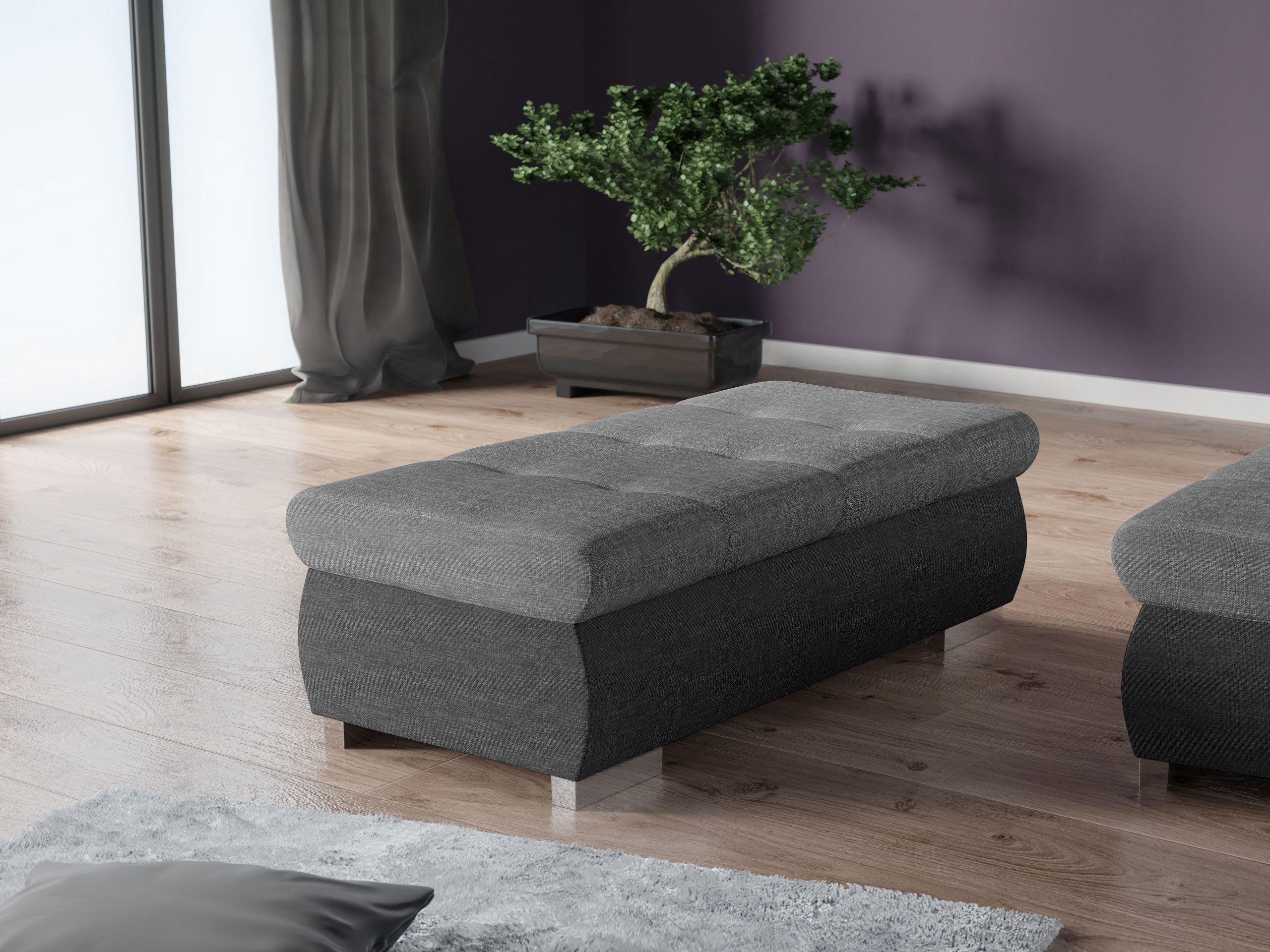 MIRJAN24 Polsterhocker Orkan Groß, Holzkonstruktion, 120x60x39 günstig online kaufen