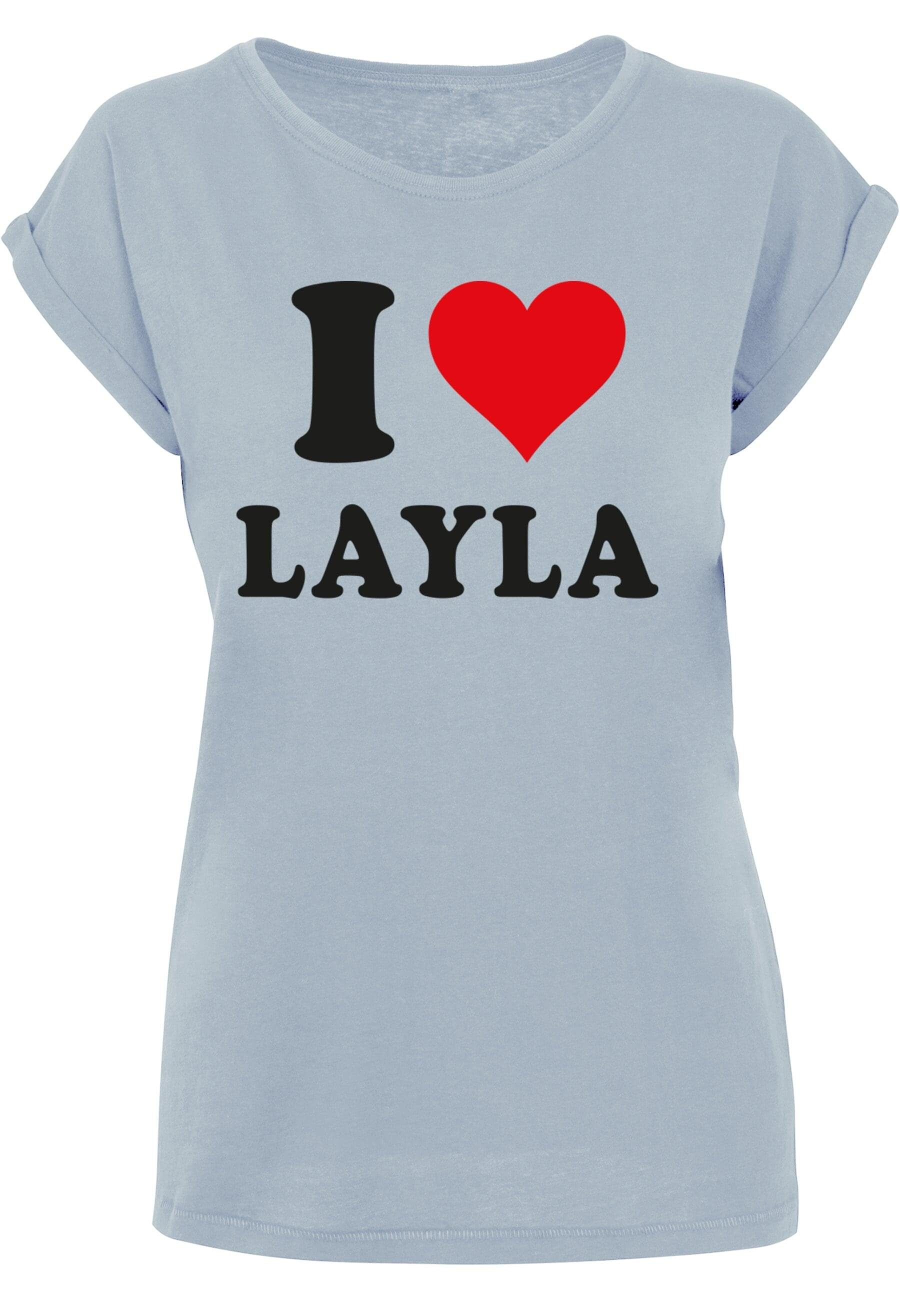 Ladies T-Shirt I Love Merchcode oceanblue T-Shirt Damen Layla (1-tlg)